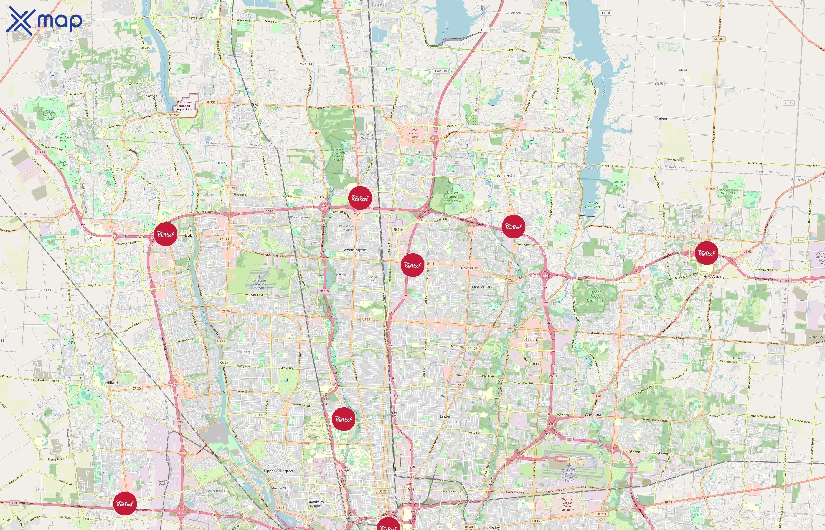 Red Roof Inn area coverage