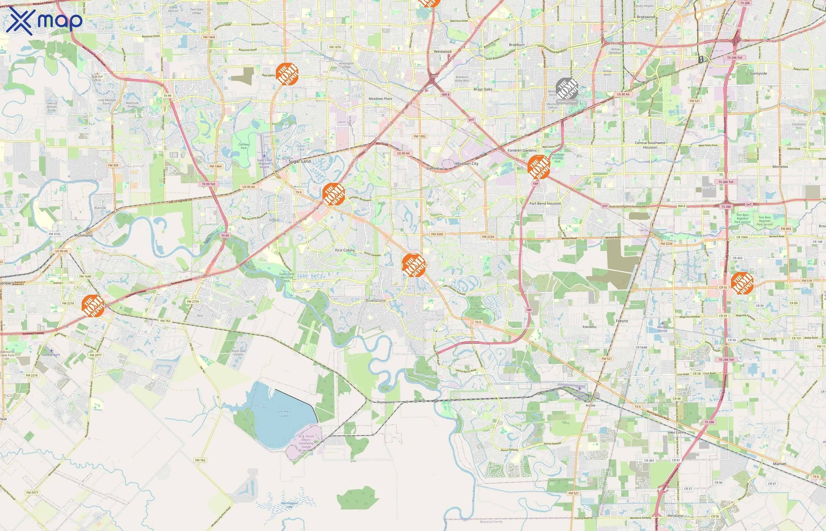 The Home Depot area coverage