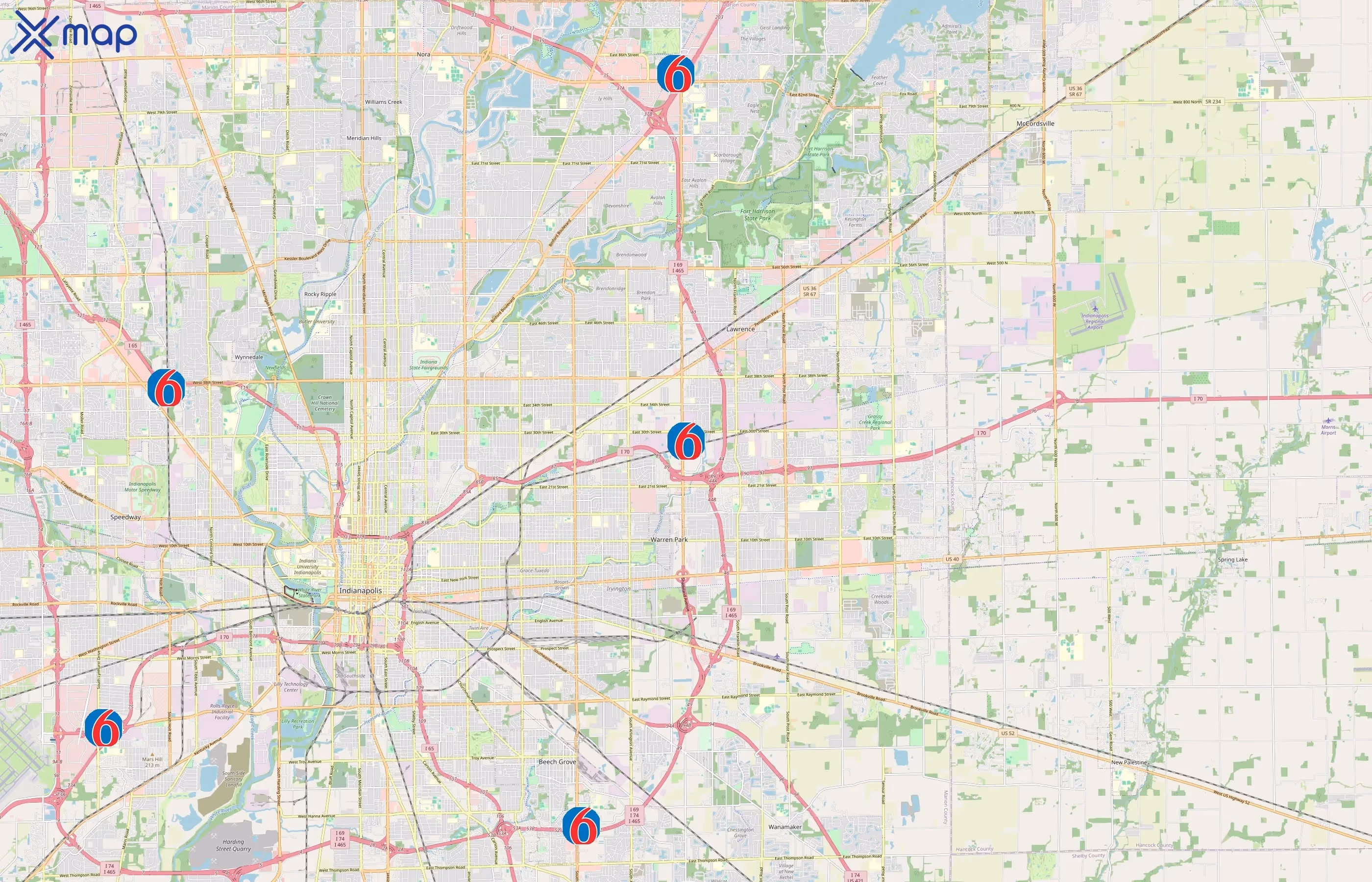 Motel 6 area coverage