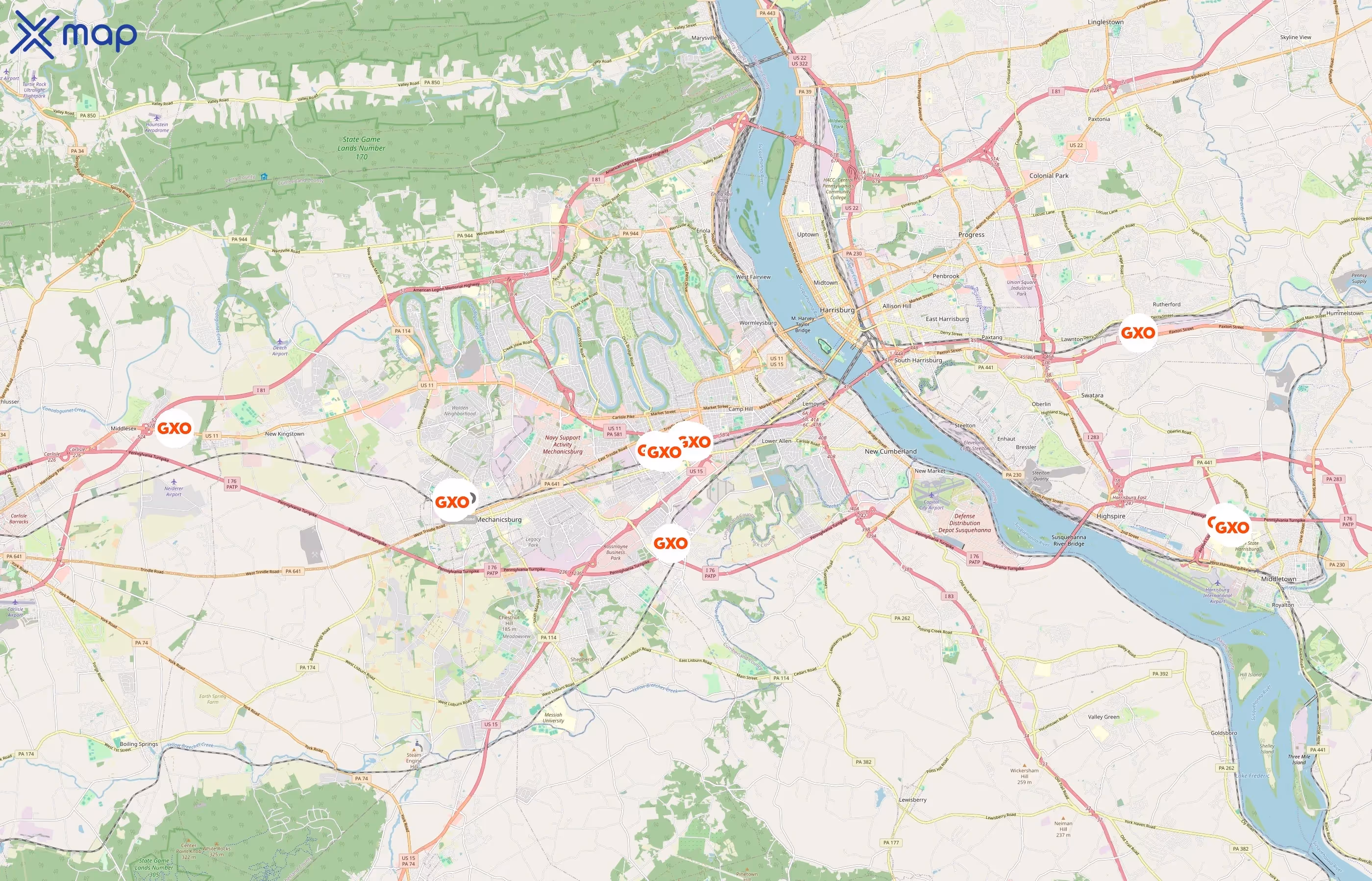 GXO area coverage