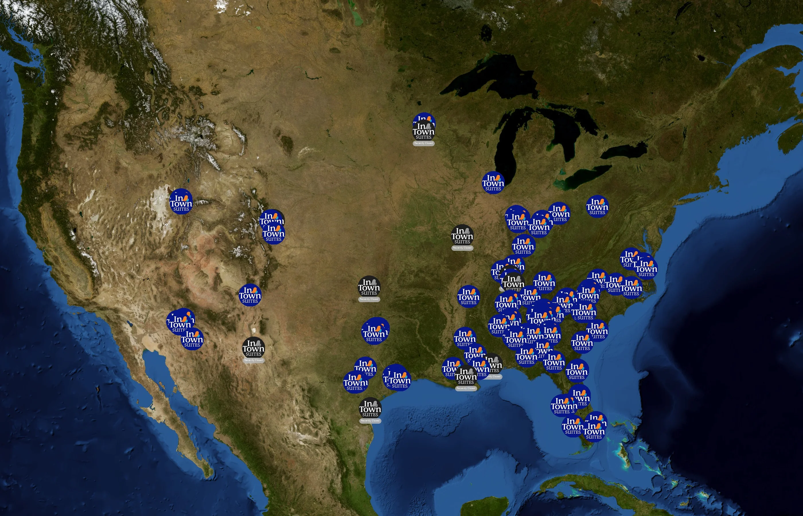InTown Suites state distribution
