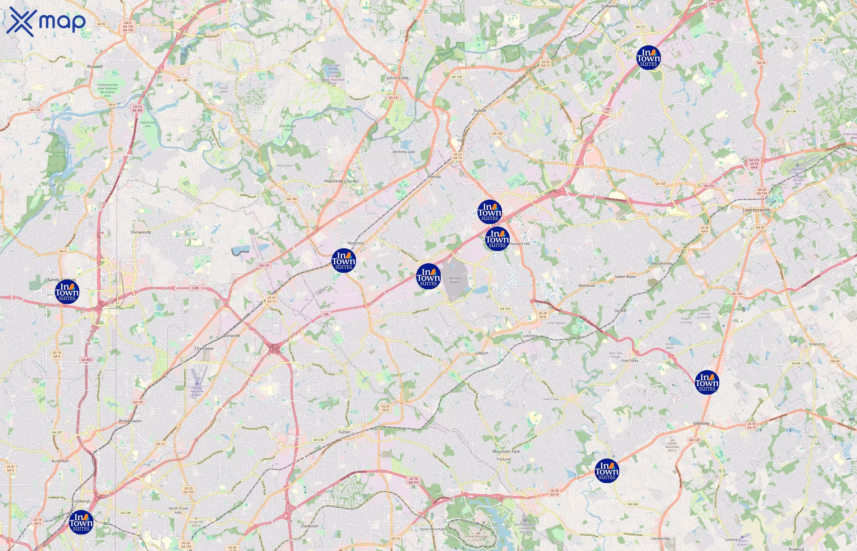InTown Suites area coverage