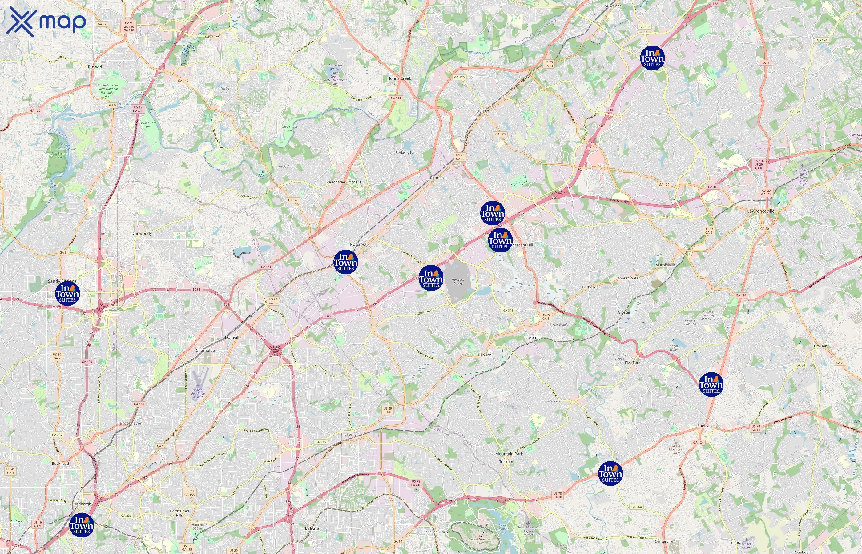 InTown Suites area coverage