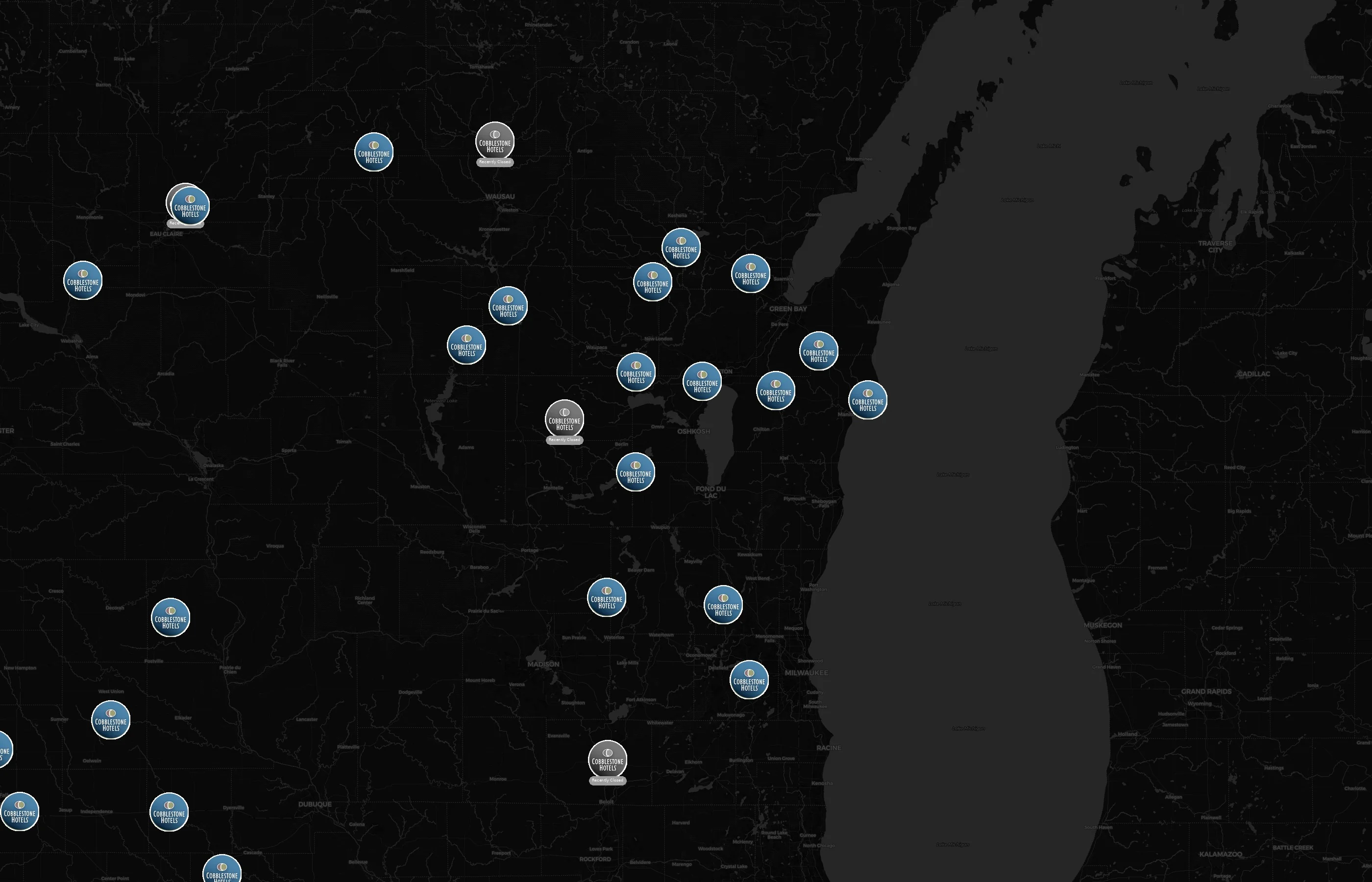 Cobblestone Hotels city distribution