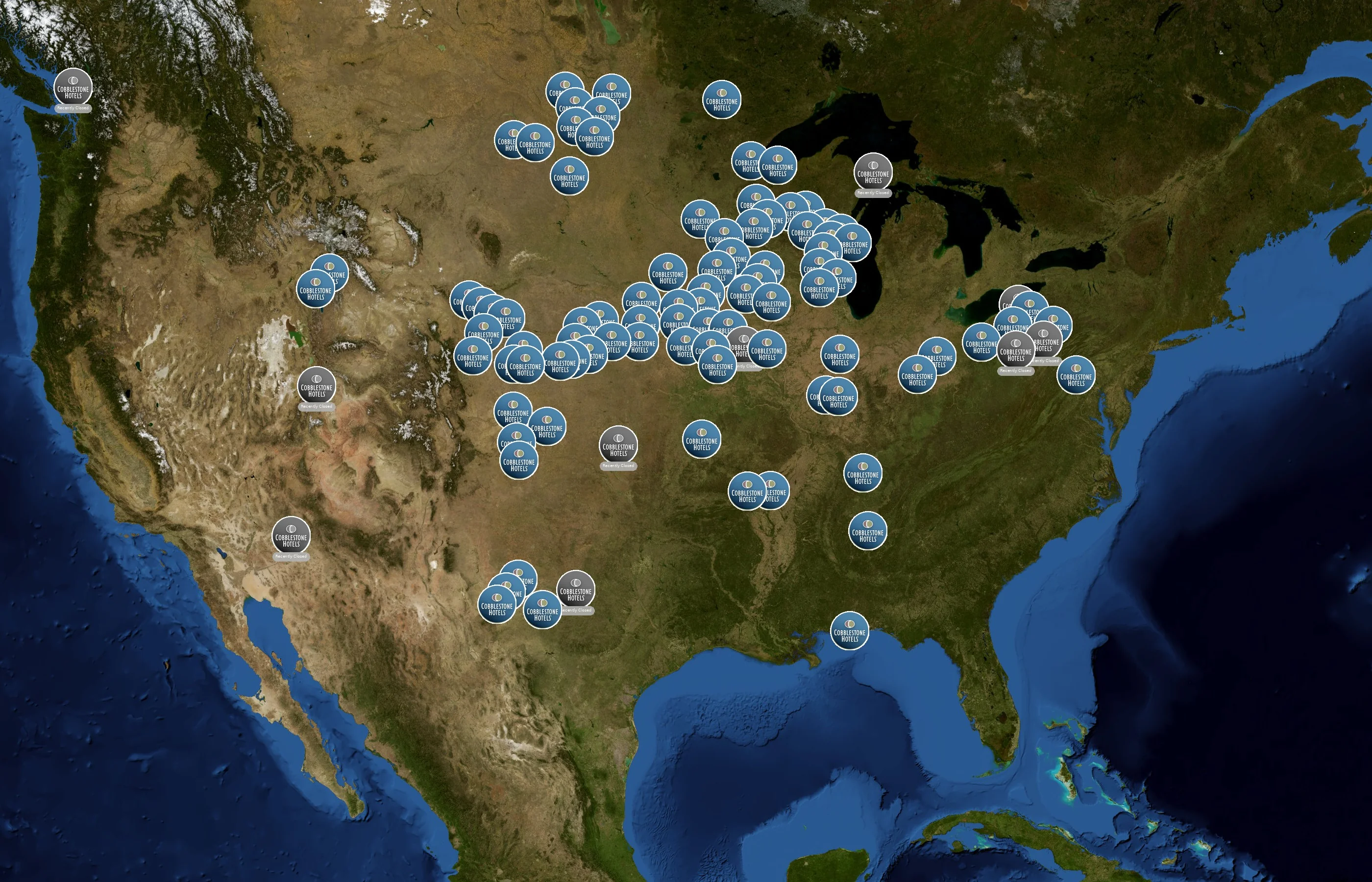 Cobblestone Hotels state distribution