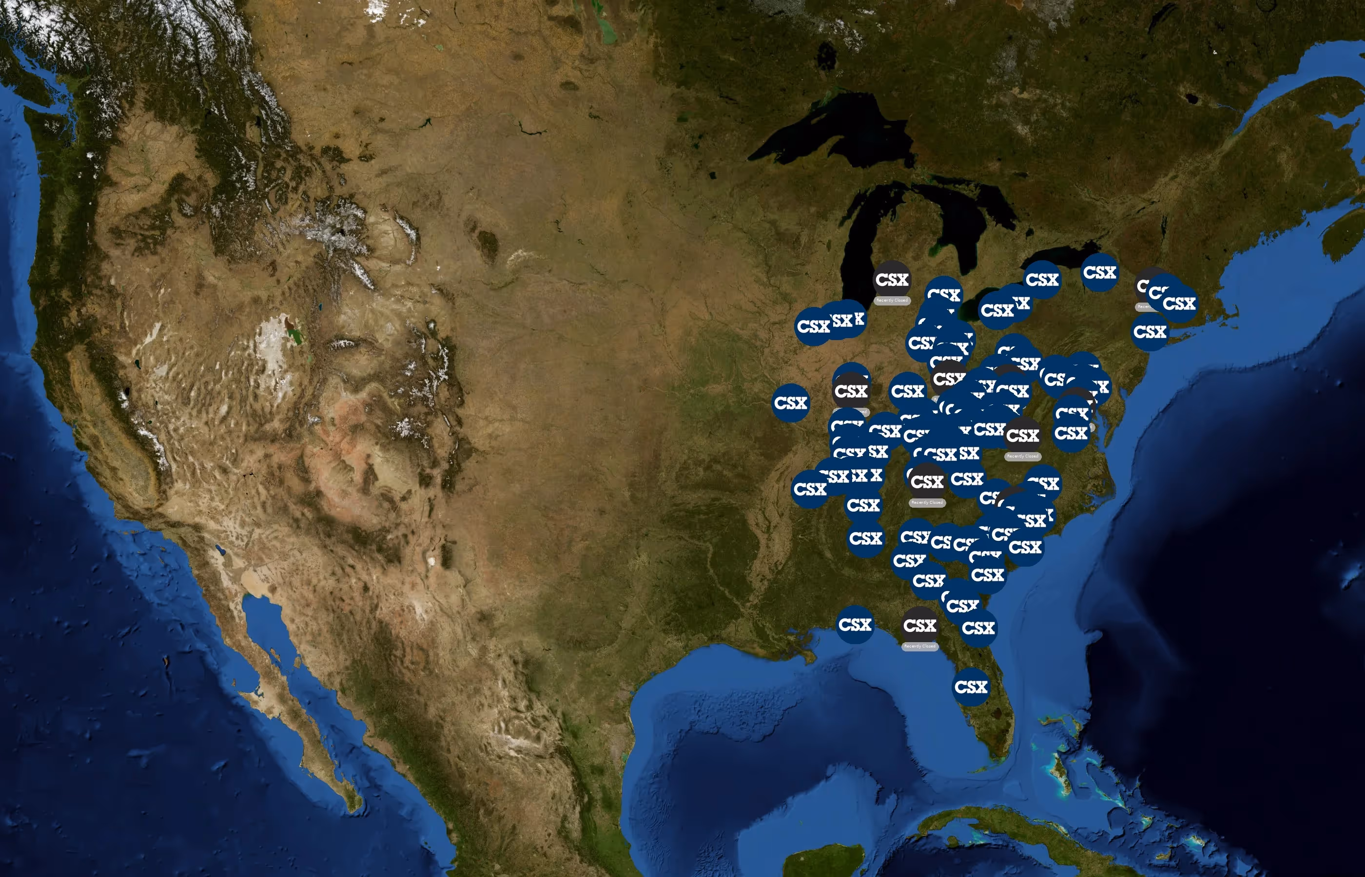 CSX Transportation state distribution