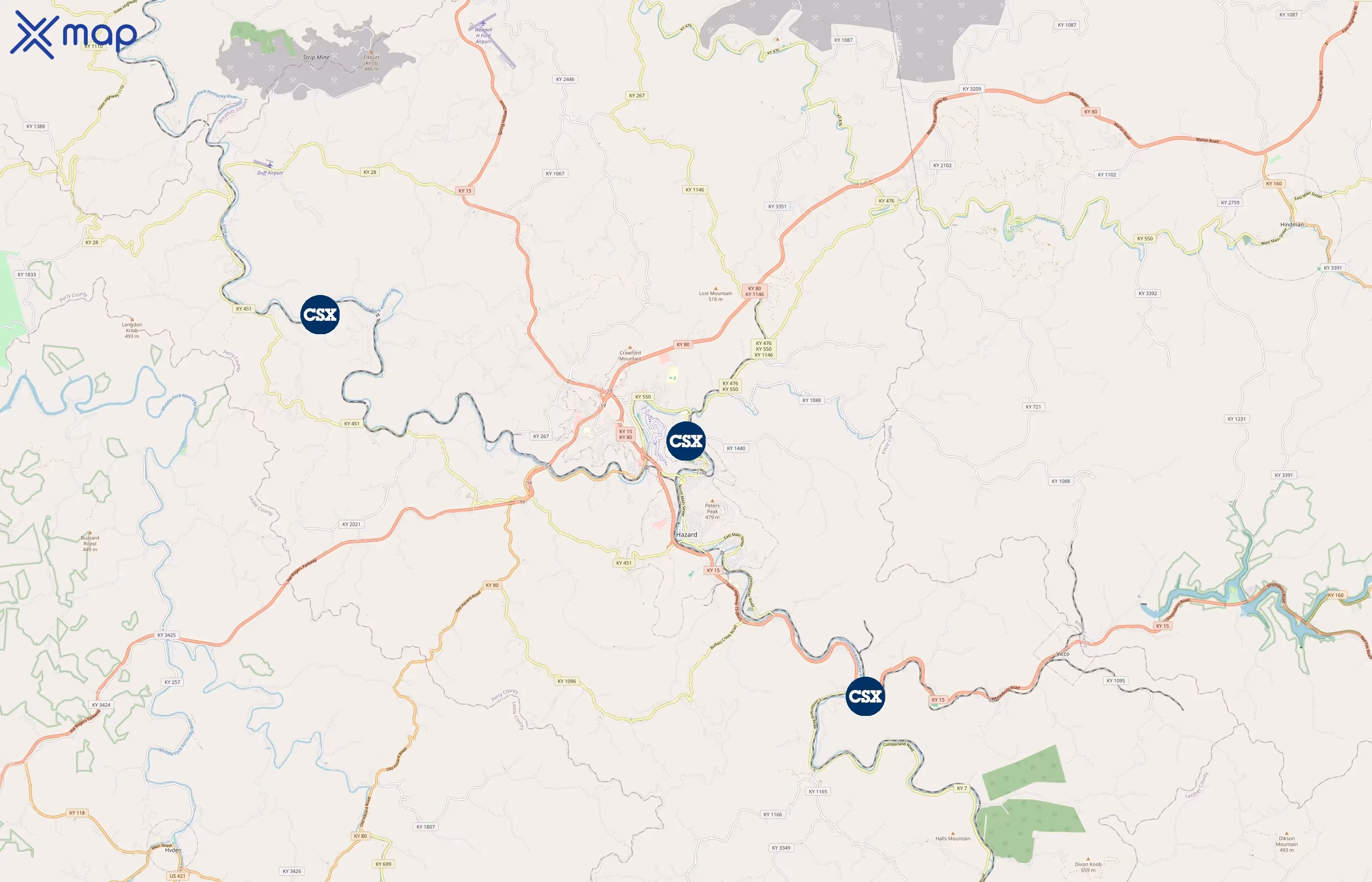 CSX Transportation area coverage