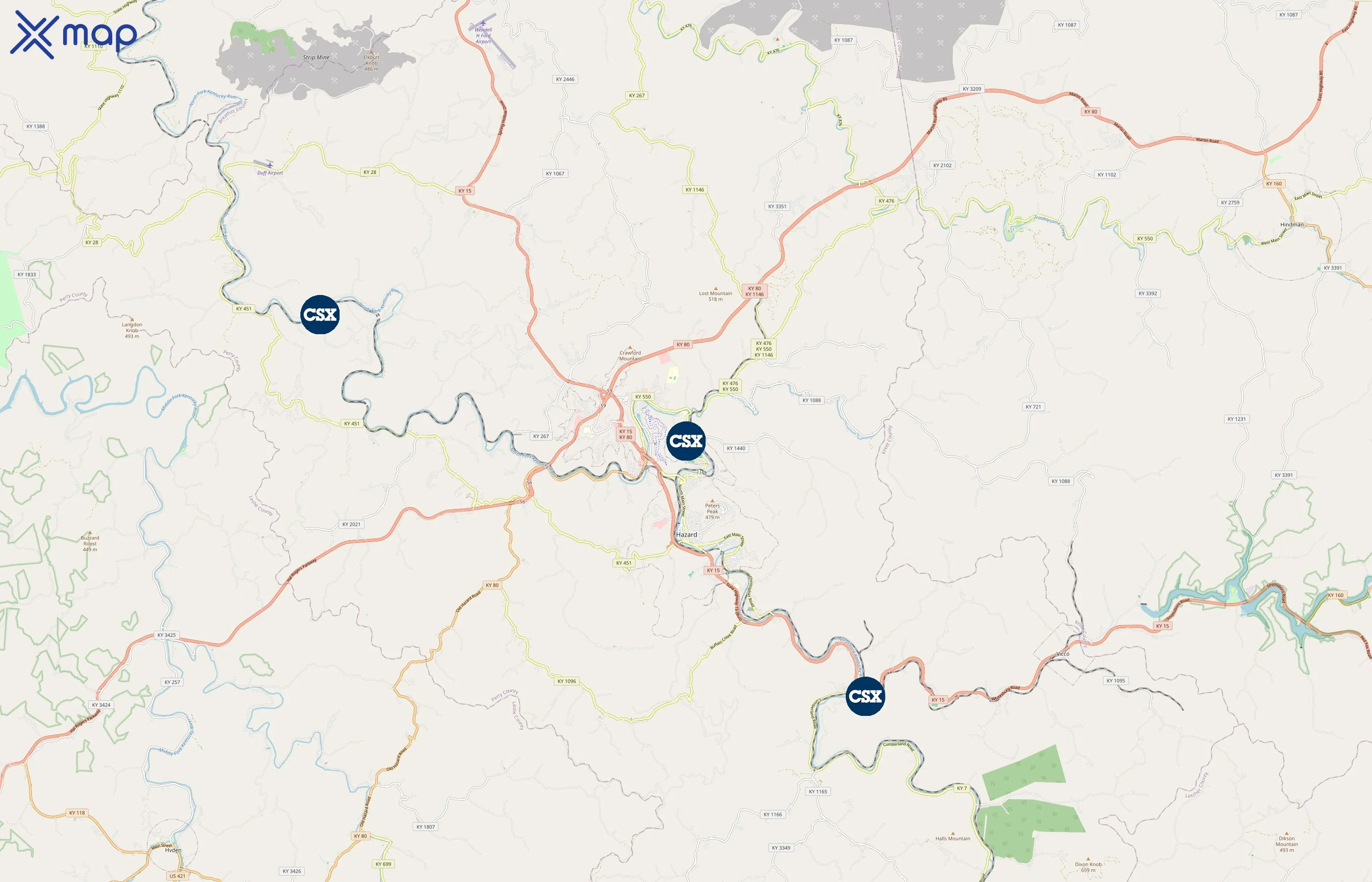 CSX Transportation area coverage