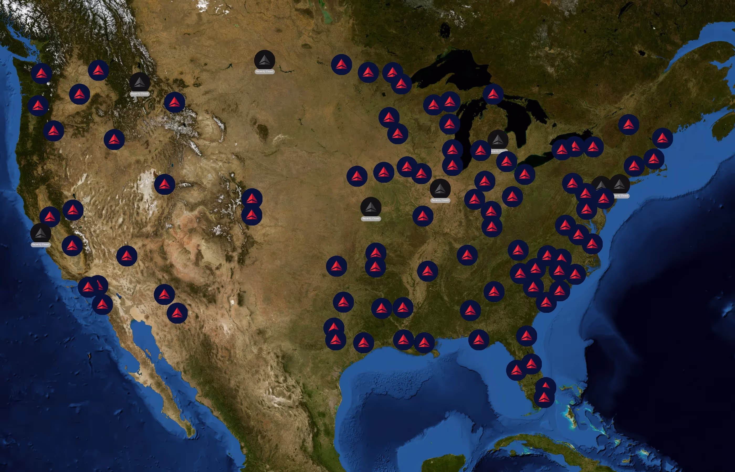 Delta Air Lines state distribution
