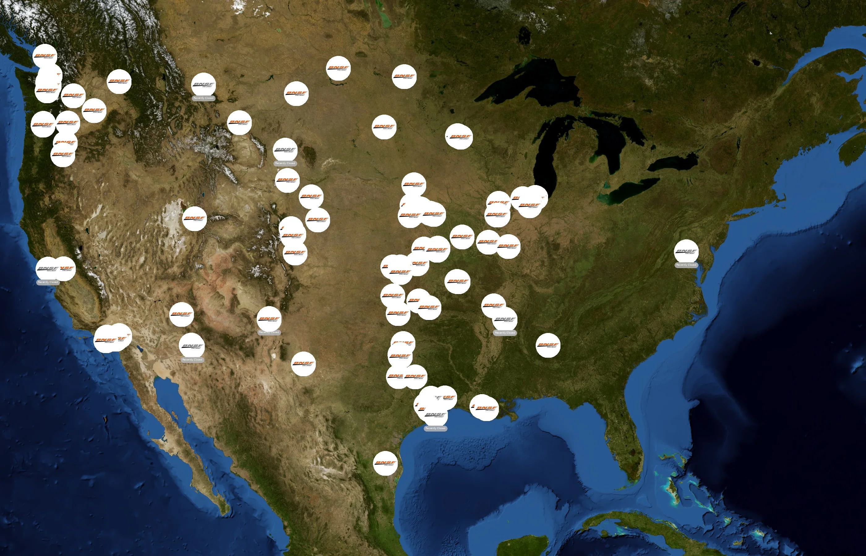 BNSF Railway state distribution