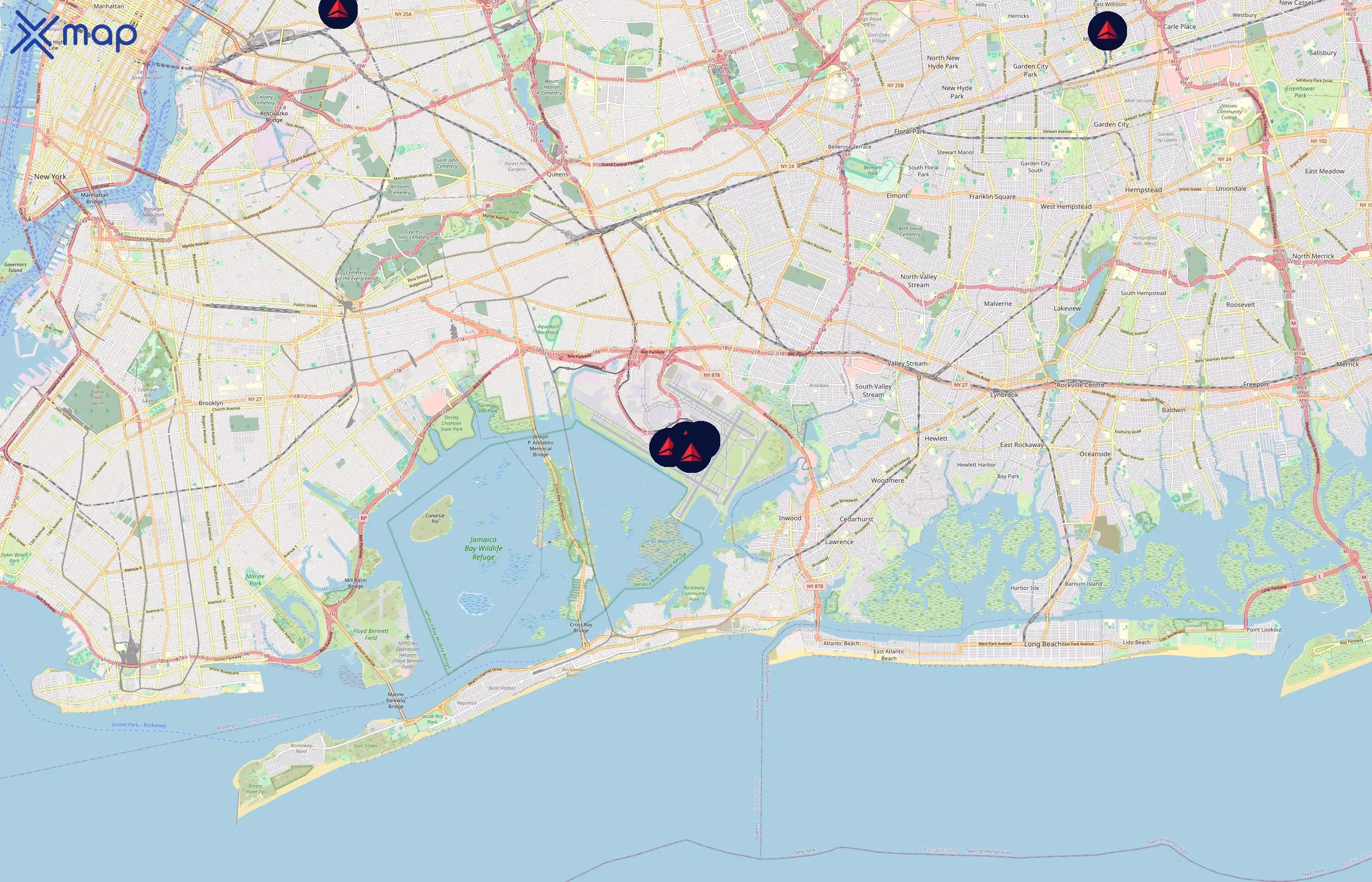 Delta Air Lines area coverage