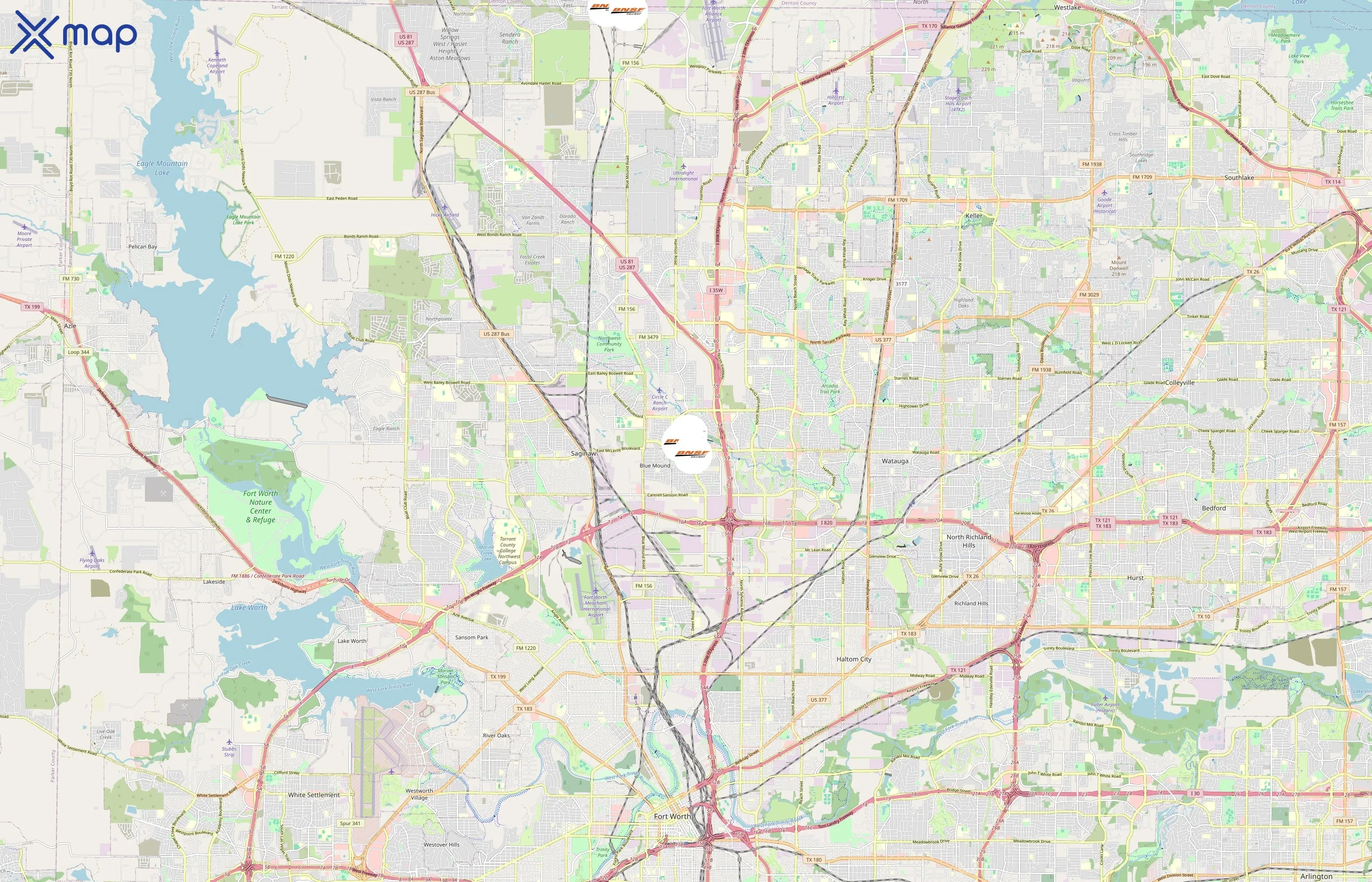 BNSF Railway area coverage