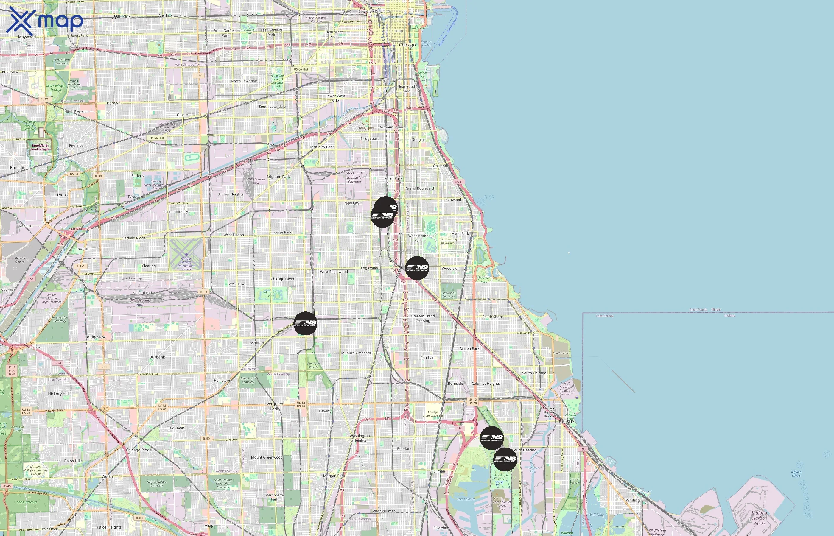 Norfolk Southern area coverage