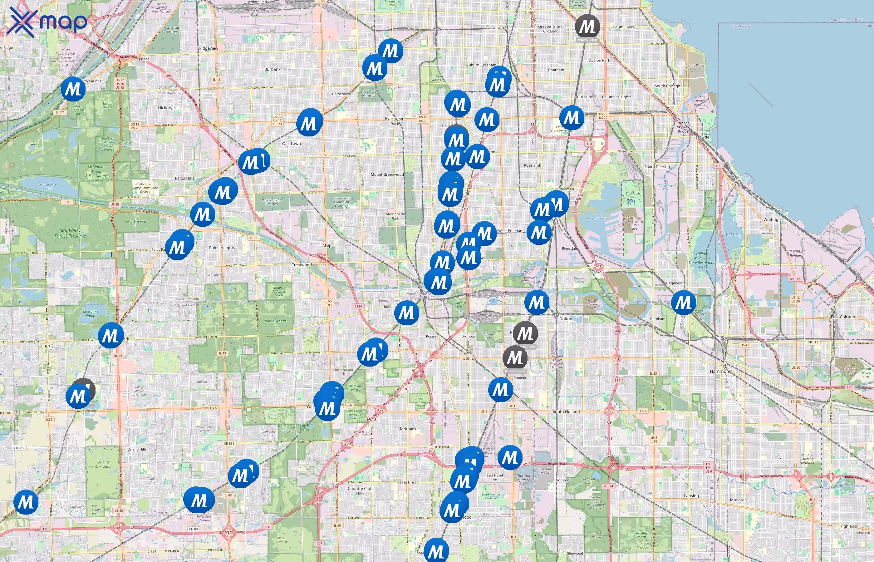 Metra area coverage
