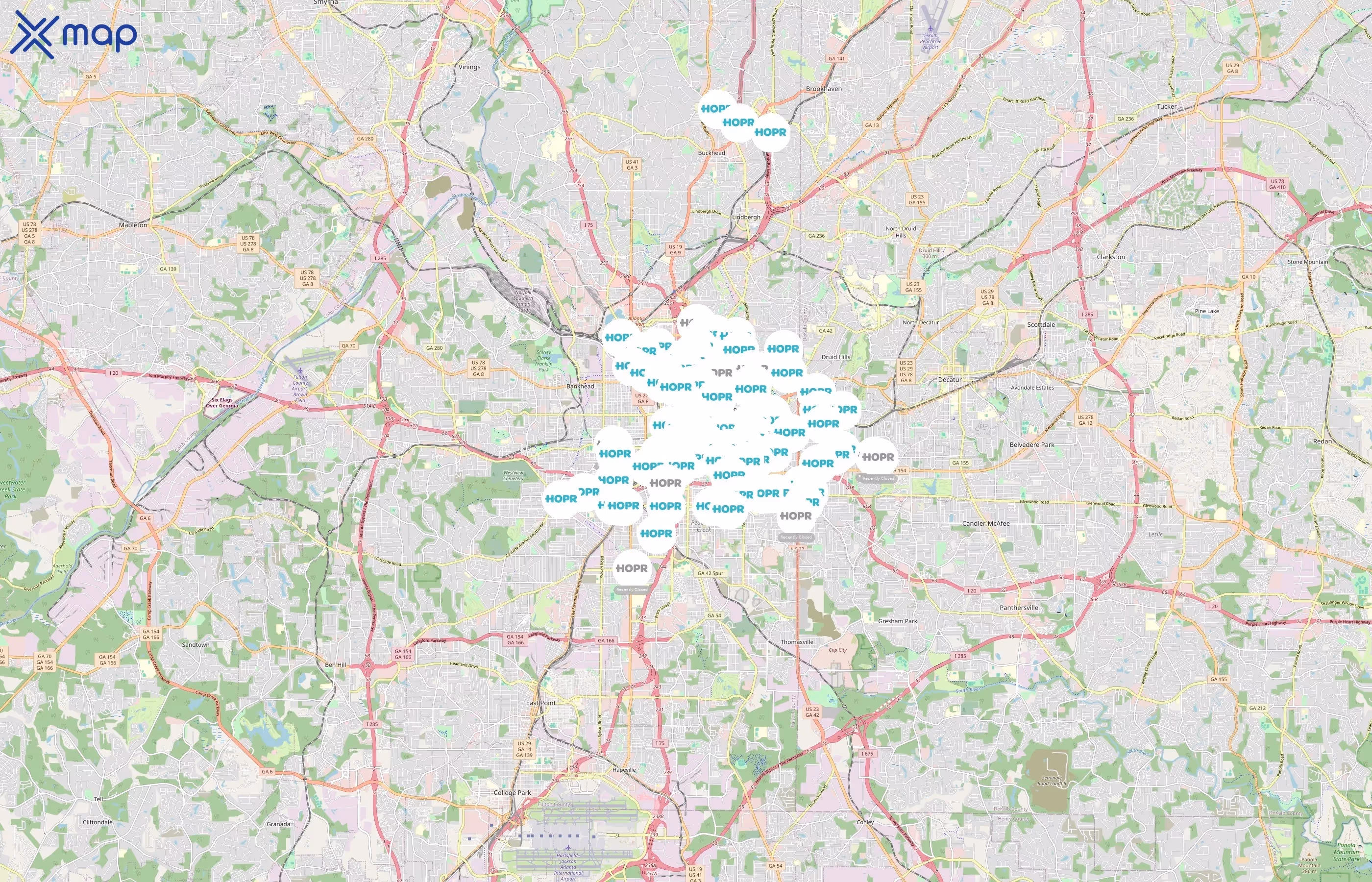 Relay Bikeshare area coverage