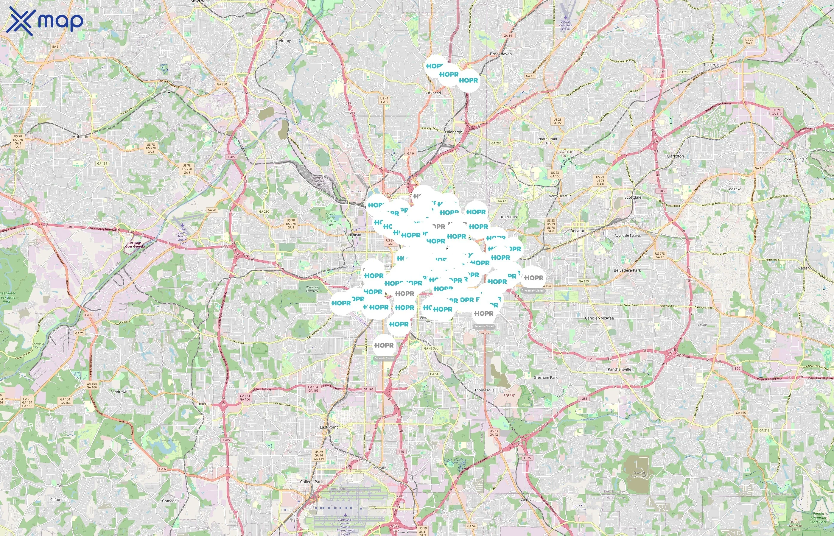 Relay Bikeshare area coverage
