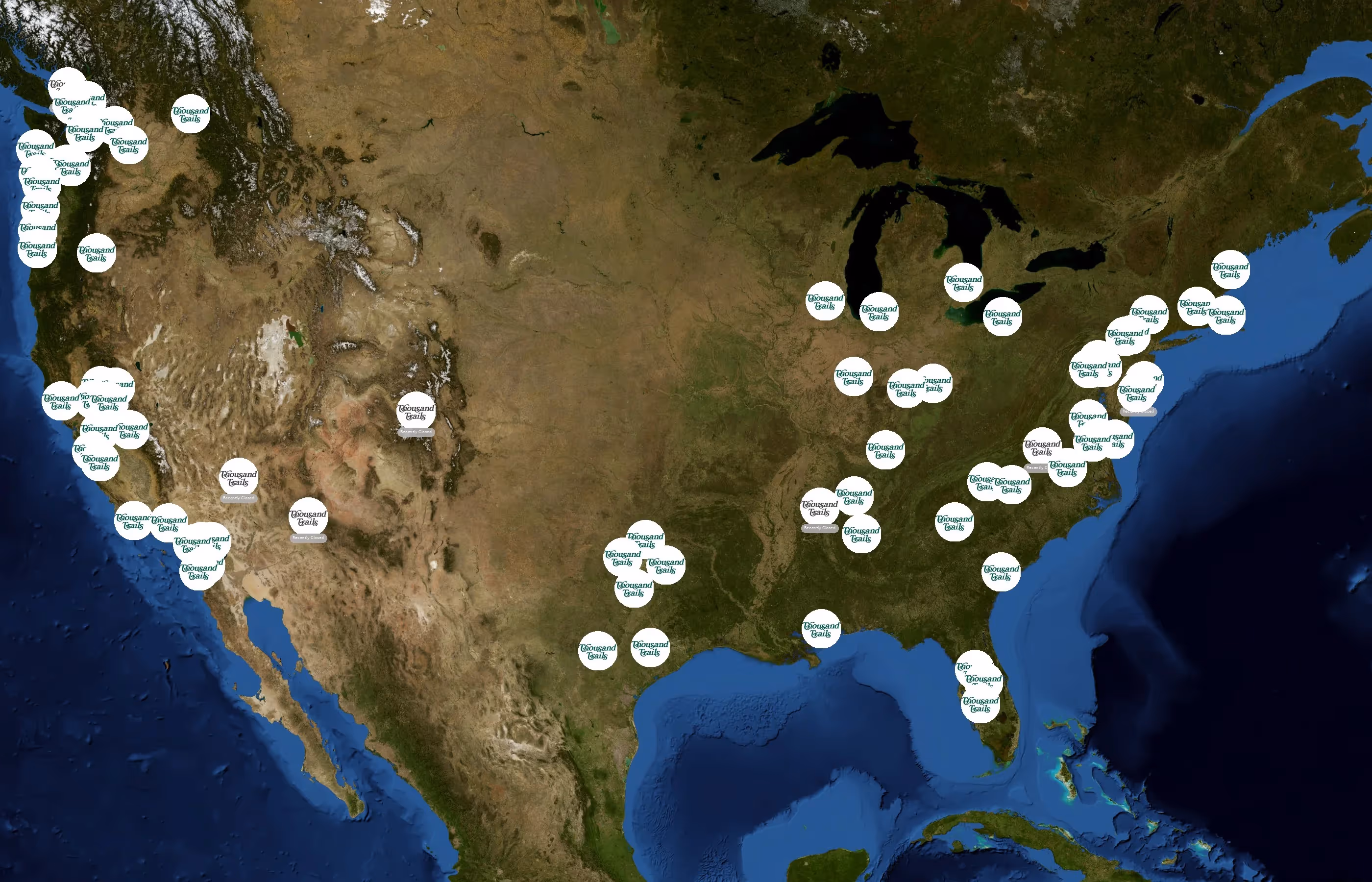 Thousand Trails state distribution
