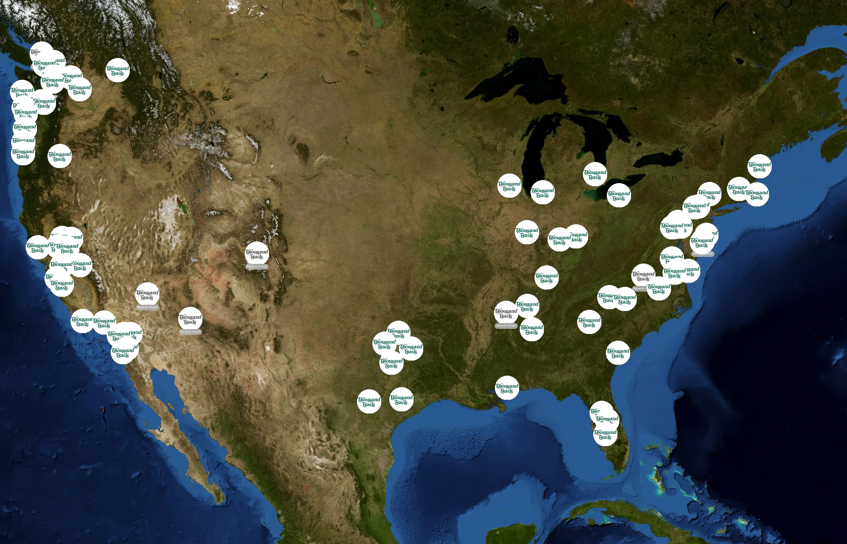 Thousand Trails state distribution
