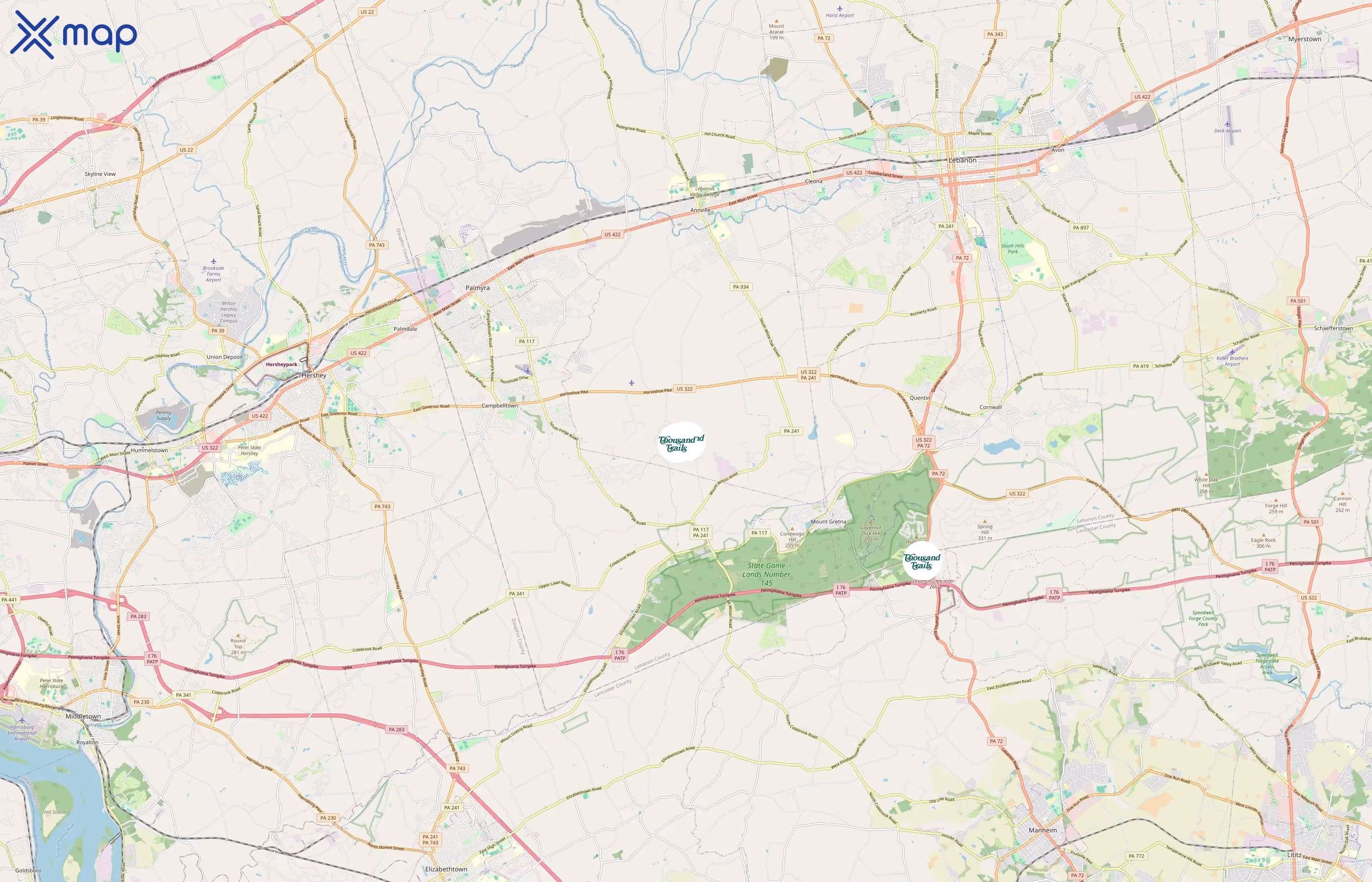 Thousand Trails area coverage