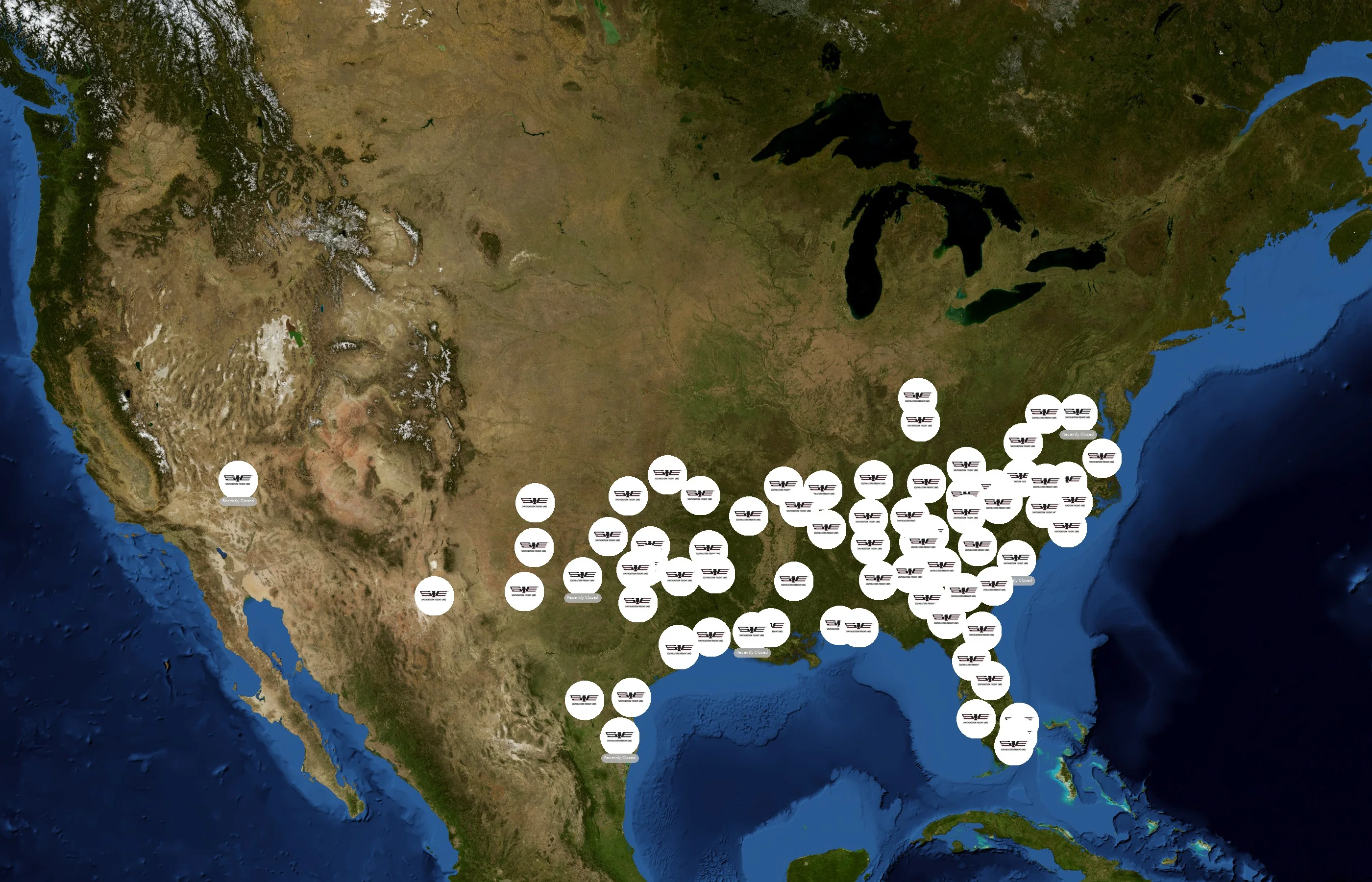 Southeastern Freight Lines state distribution