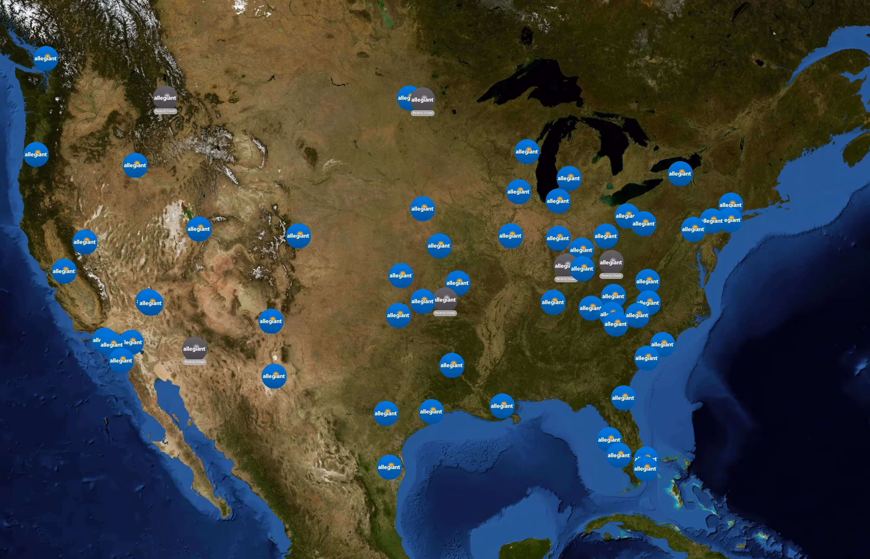 Allegiant Air state distribution
