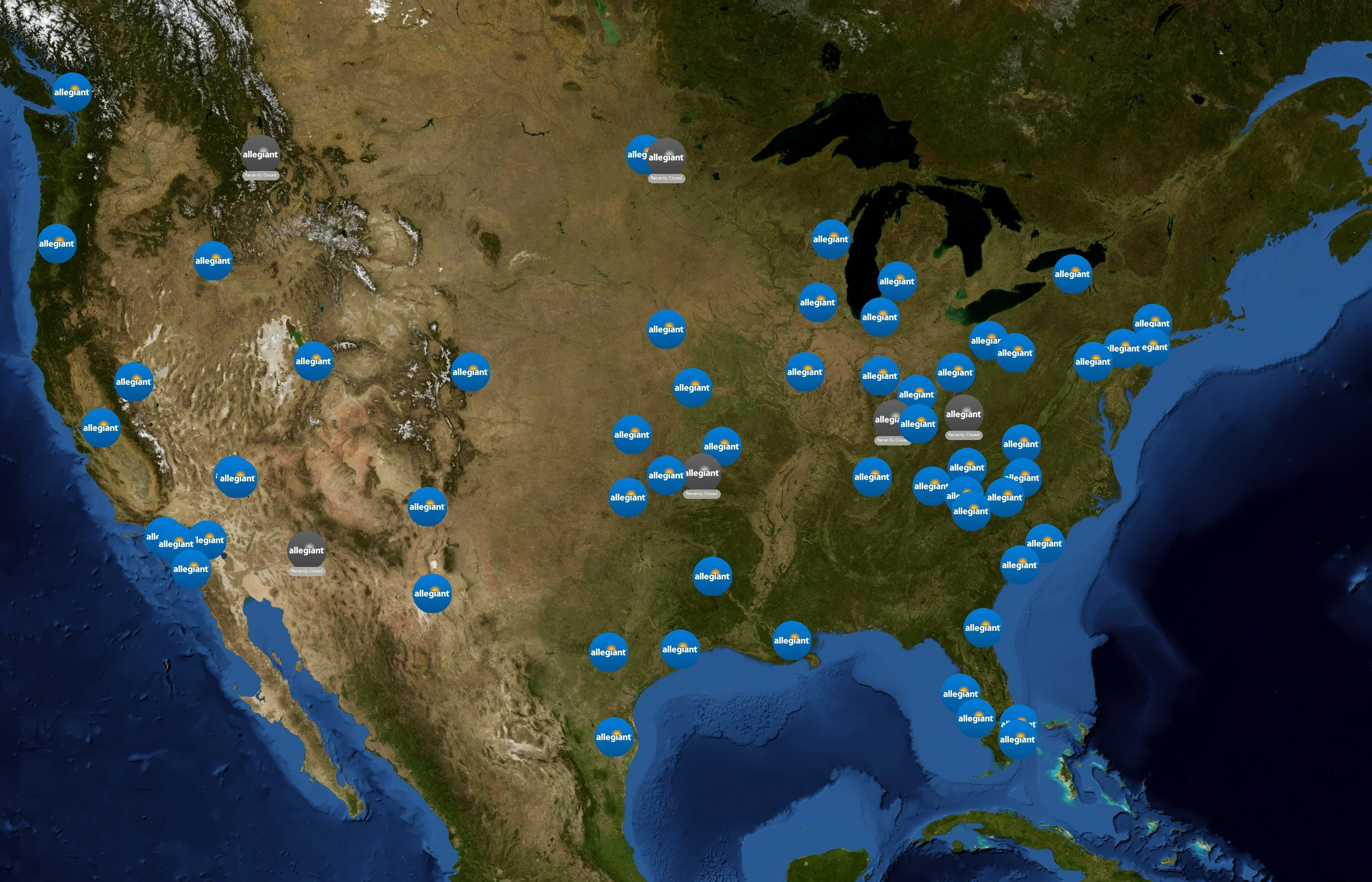 Allegiant Air state distribution