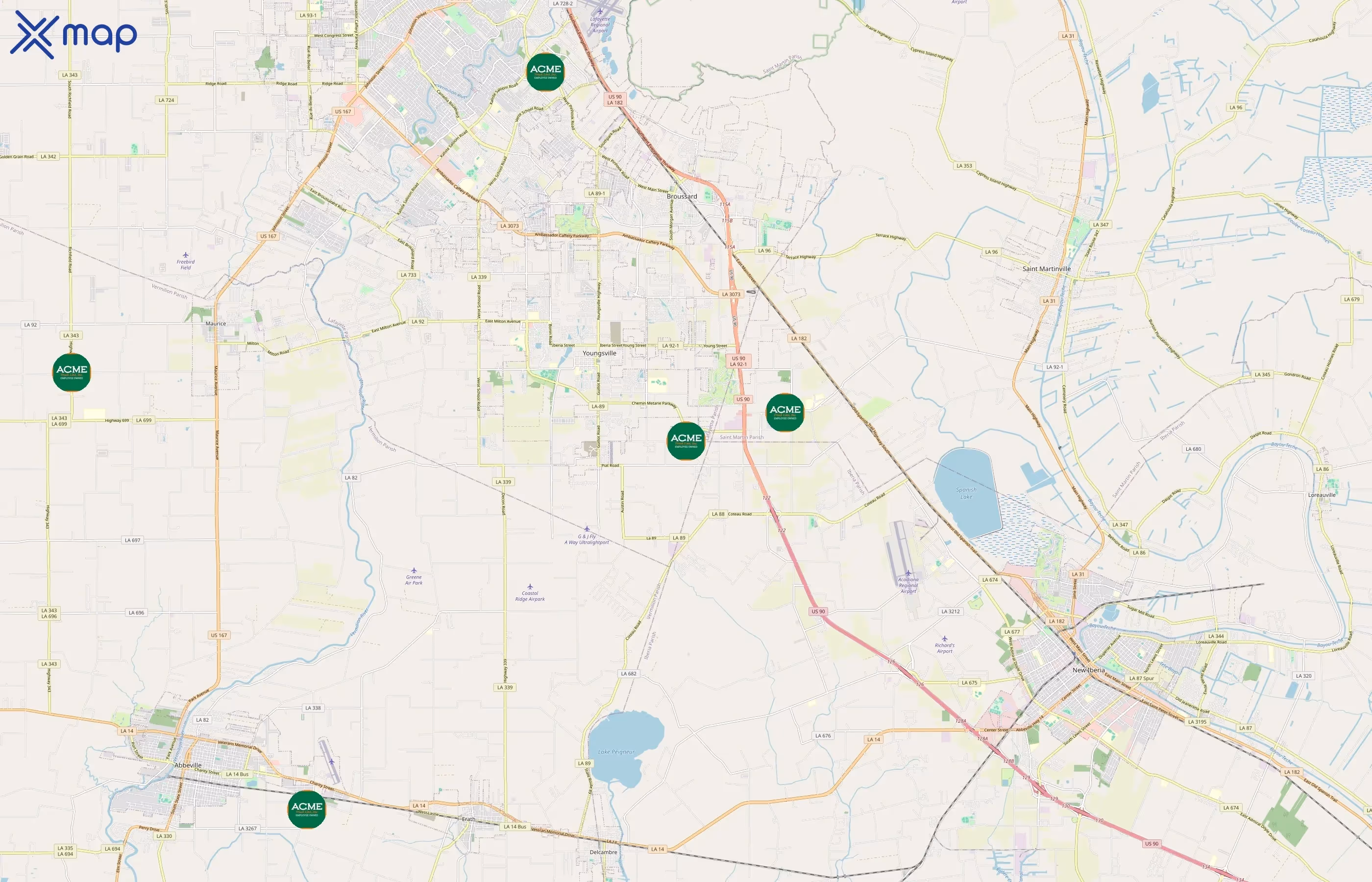 Acme Truck Line Inc area coverage
