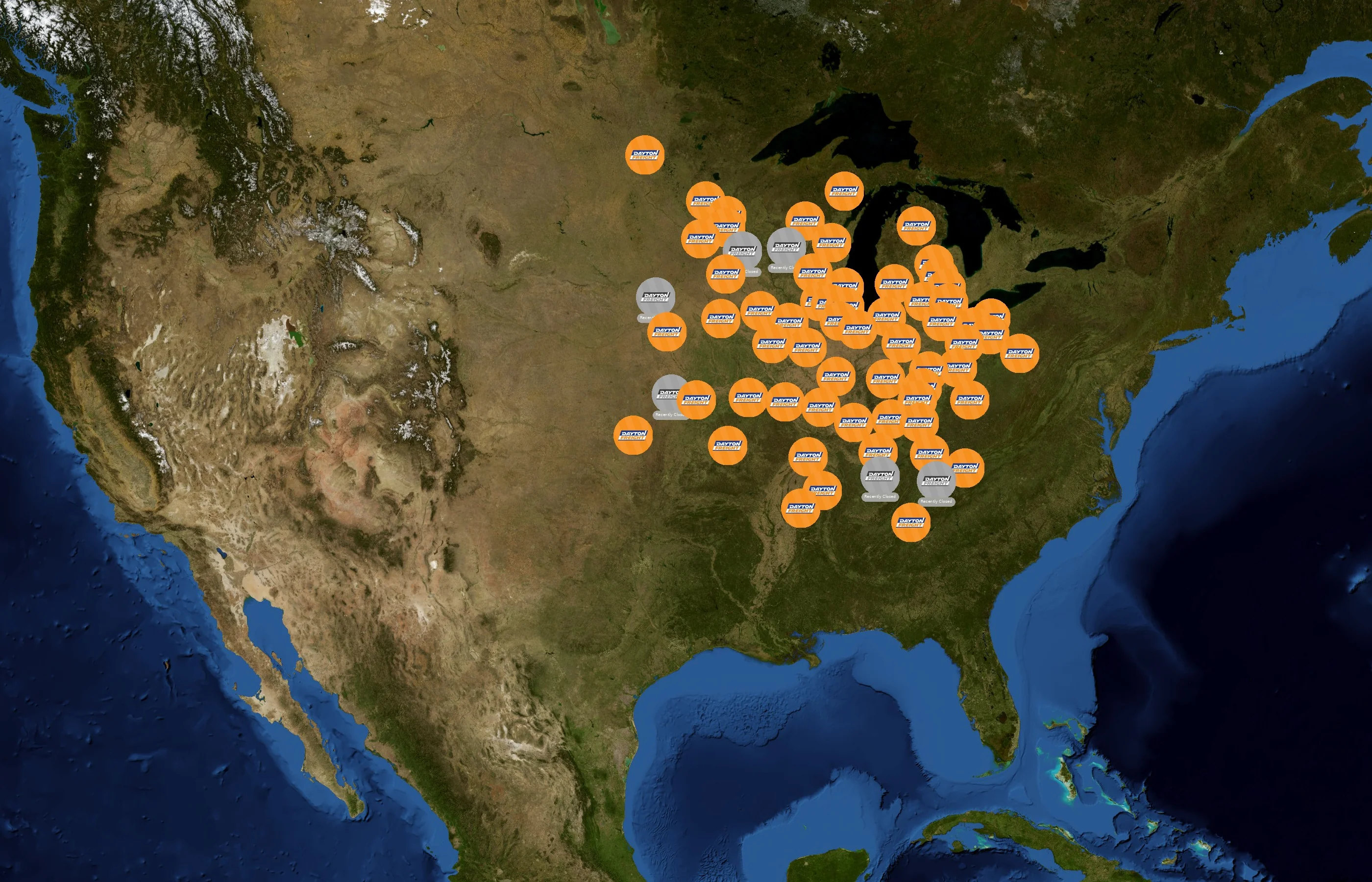 Dayton Freight Lines state distribution