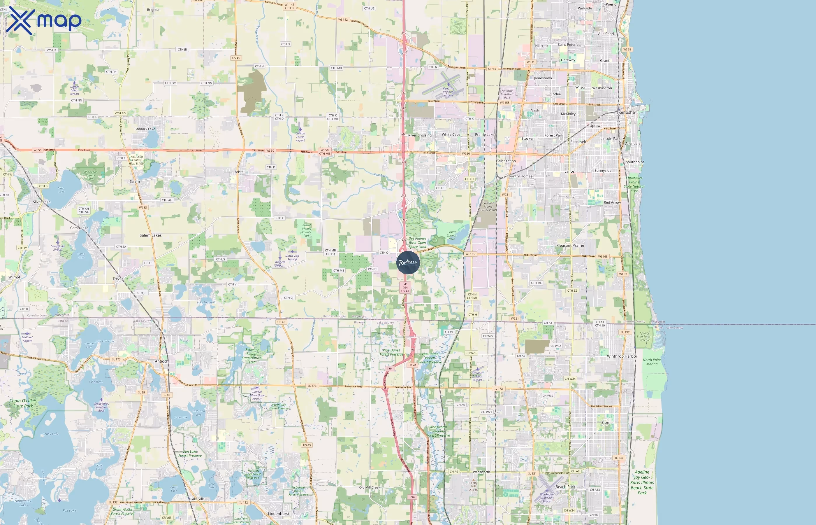 Radisson Hotels area coverage
