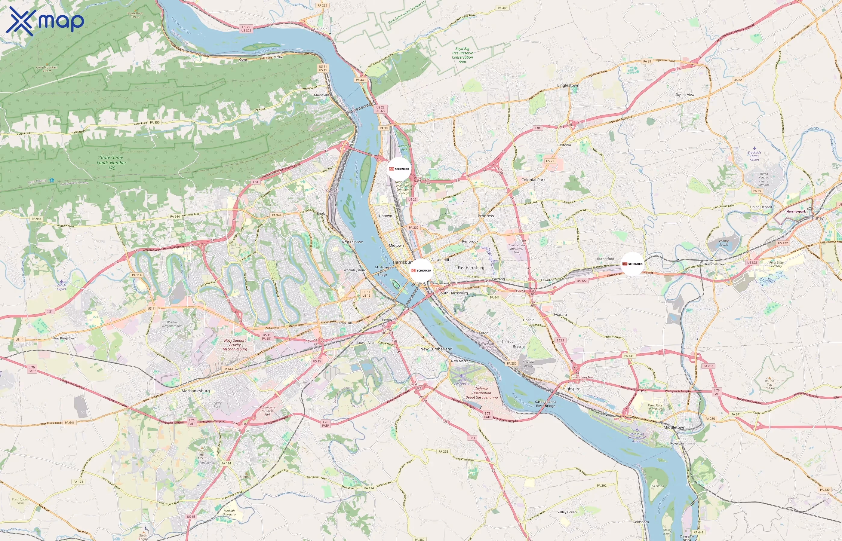 DB Schenker area coverage