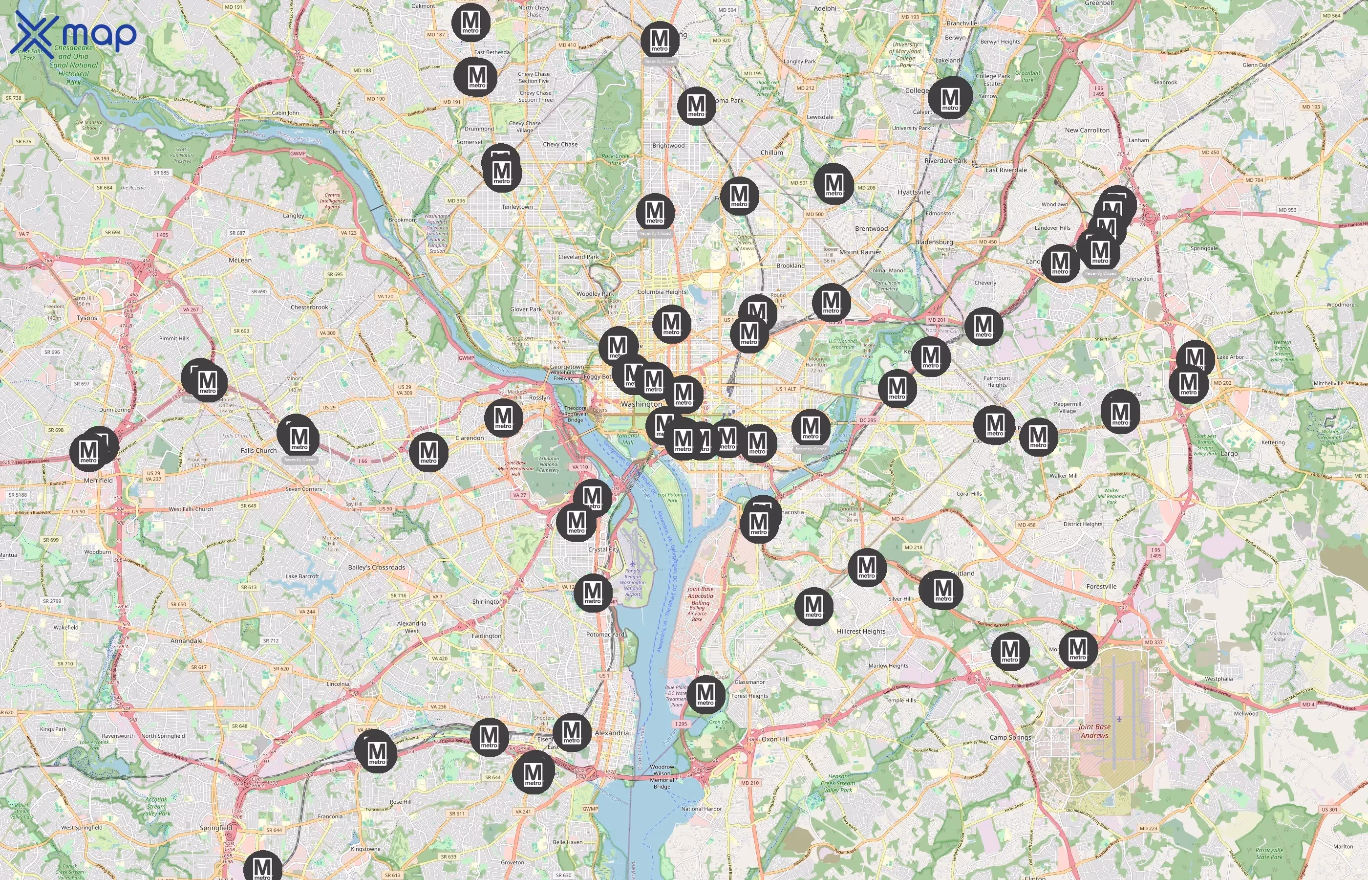 Washington Metropolitan Area Transit Authority area coverage