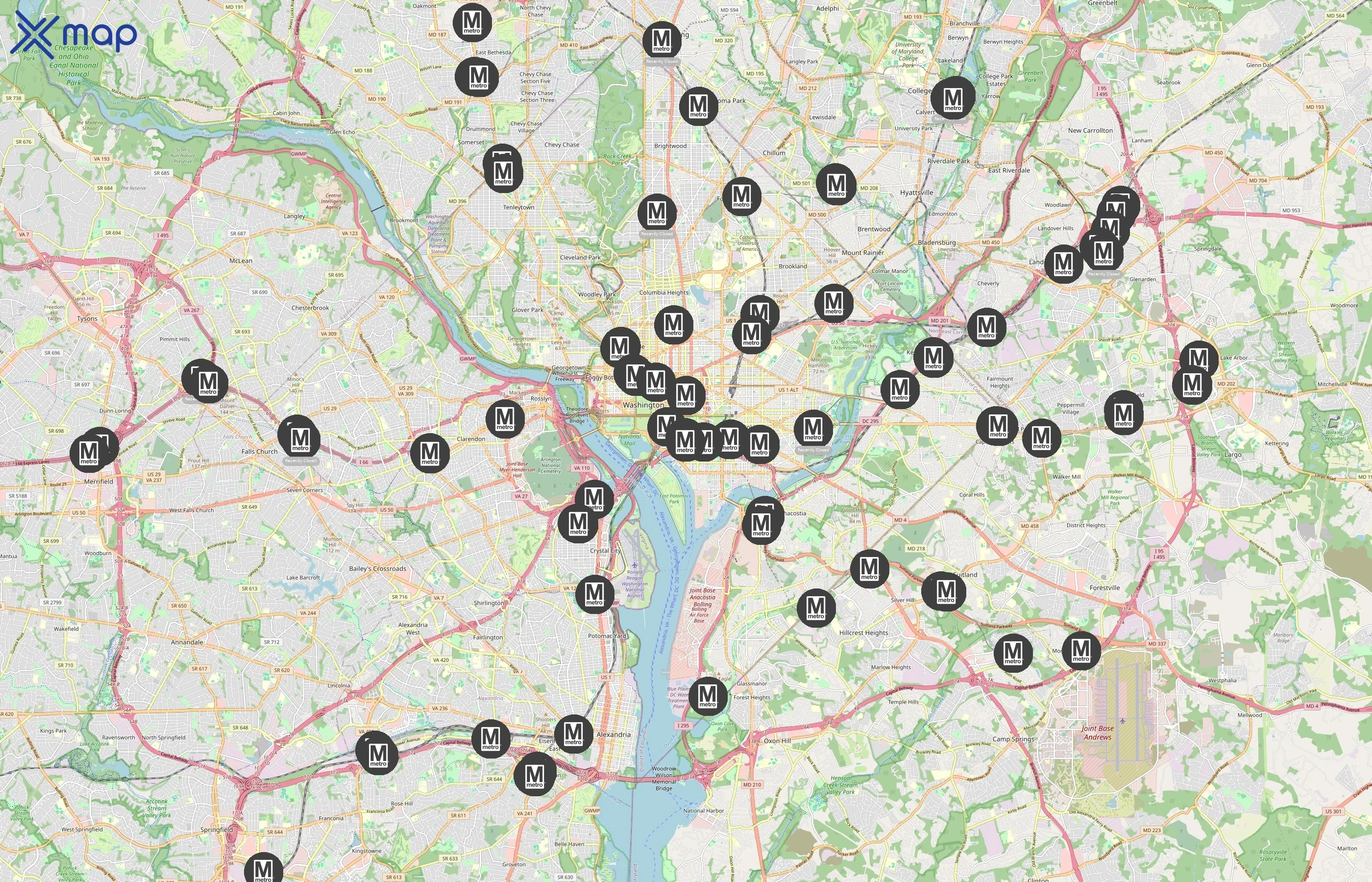 Washington Metropolitan Area Transit Authority area coverage