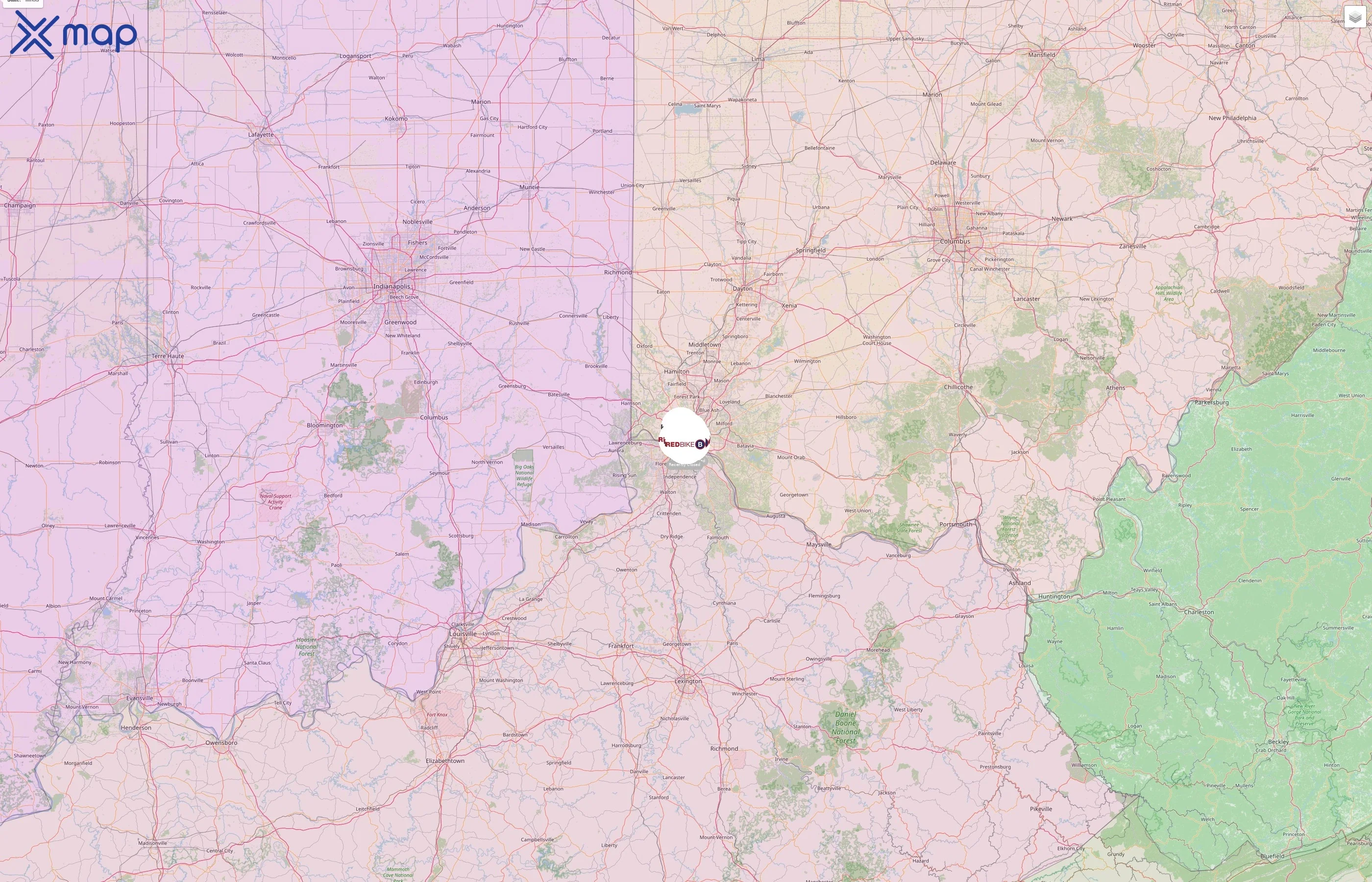 Cincinnati Red Bike street hotspots