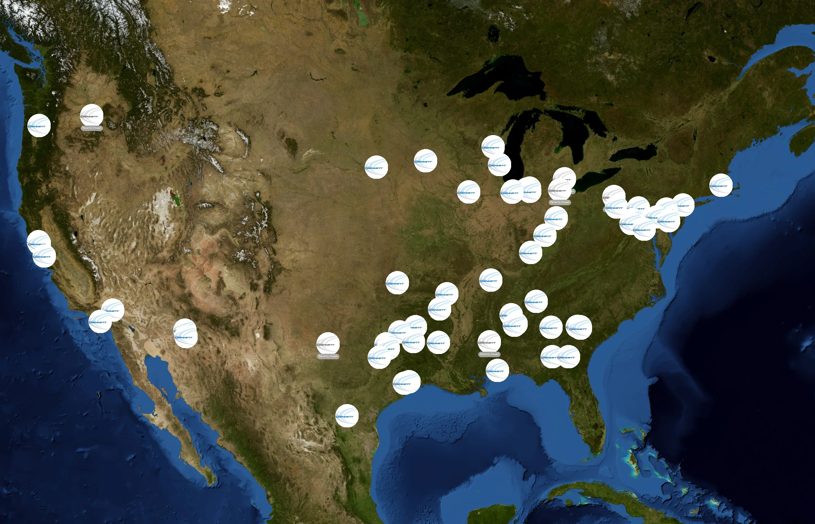 Bennett Motor Express state distribution