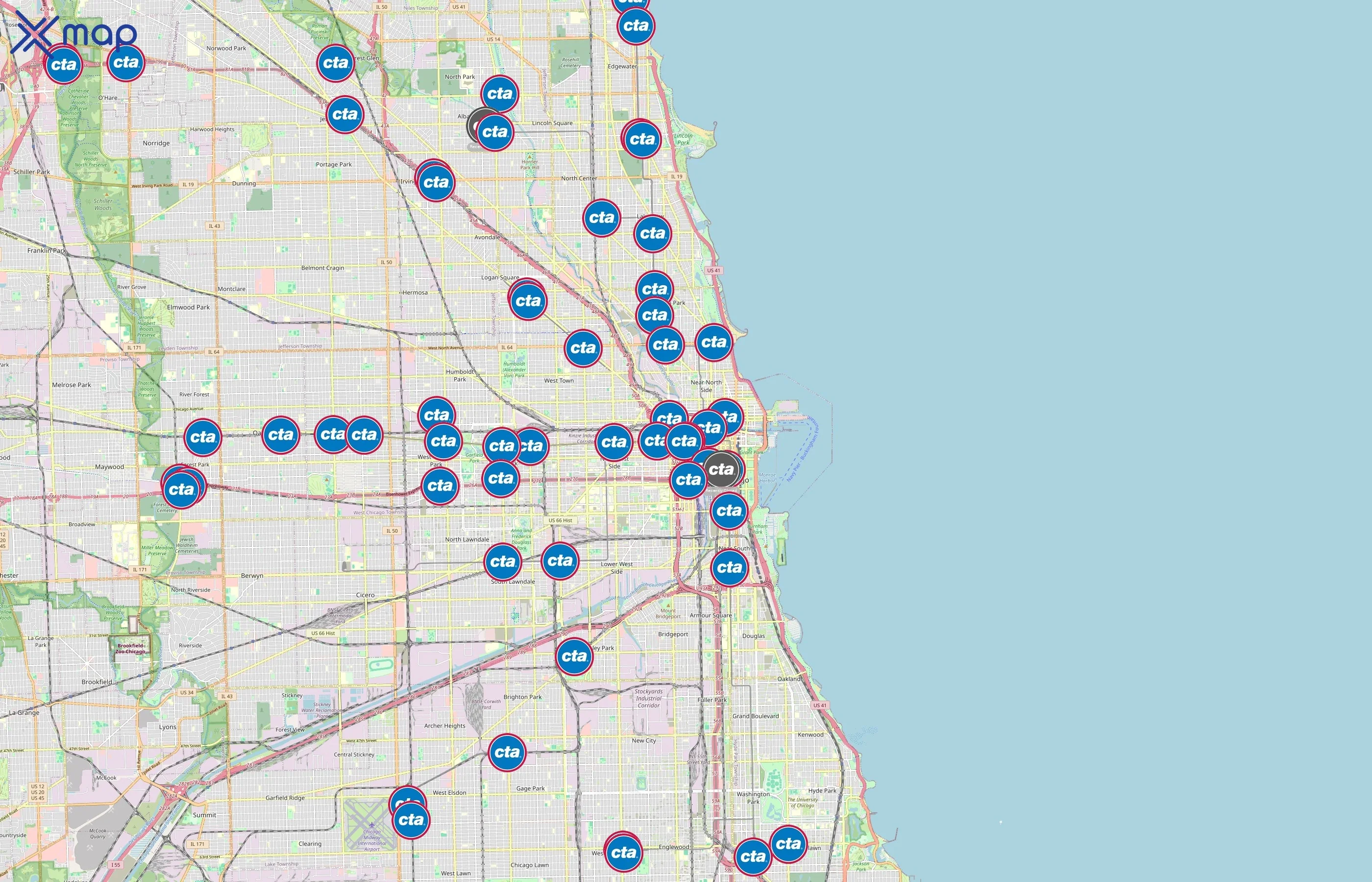 Chicago Transit Authority area coverage