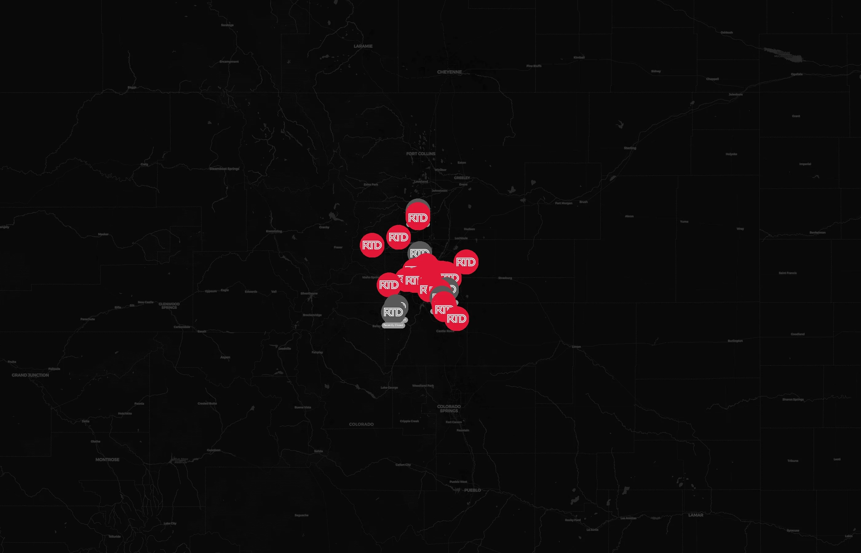 Regional Transportation District city distribution