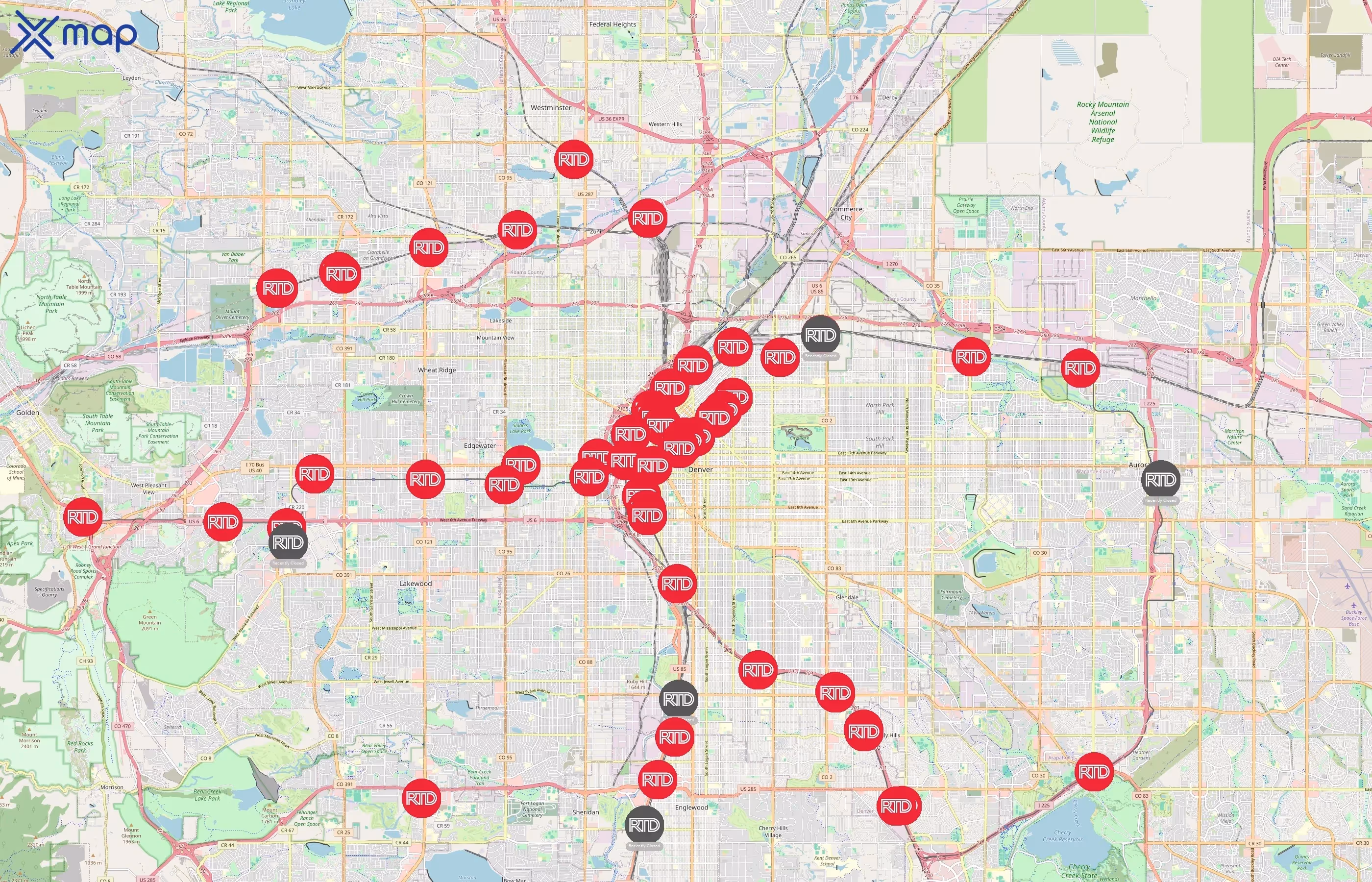 Regional Transportation District area coverage