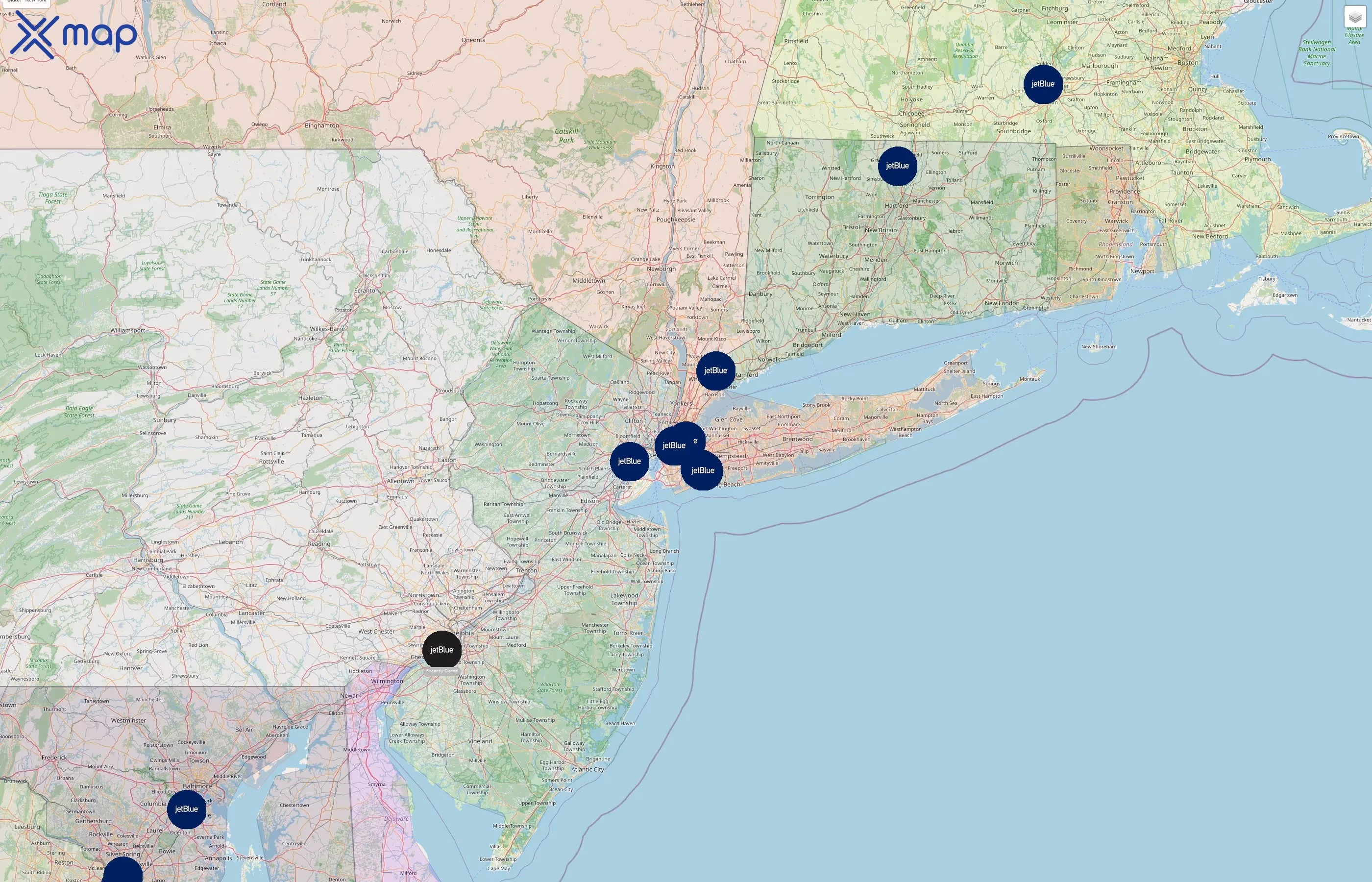 JetBlue Airways street hotspots