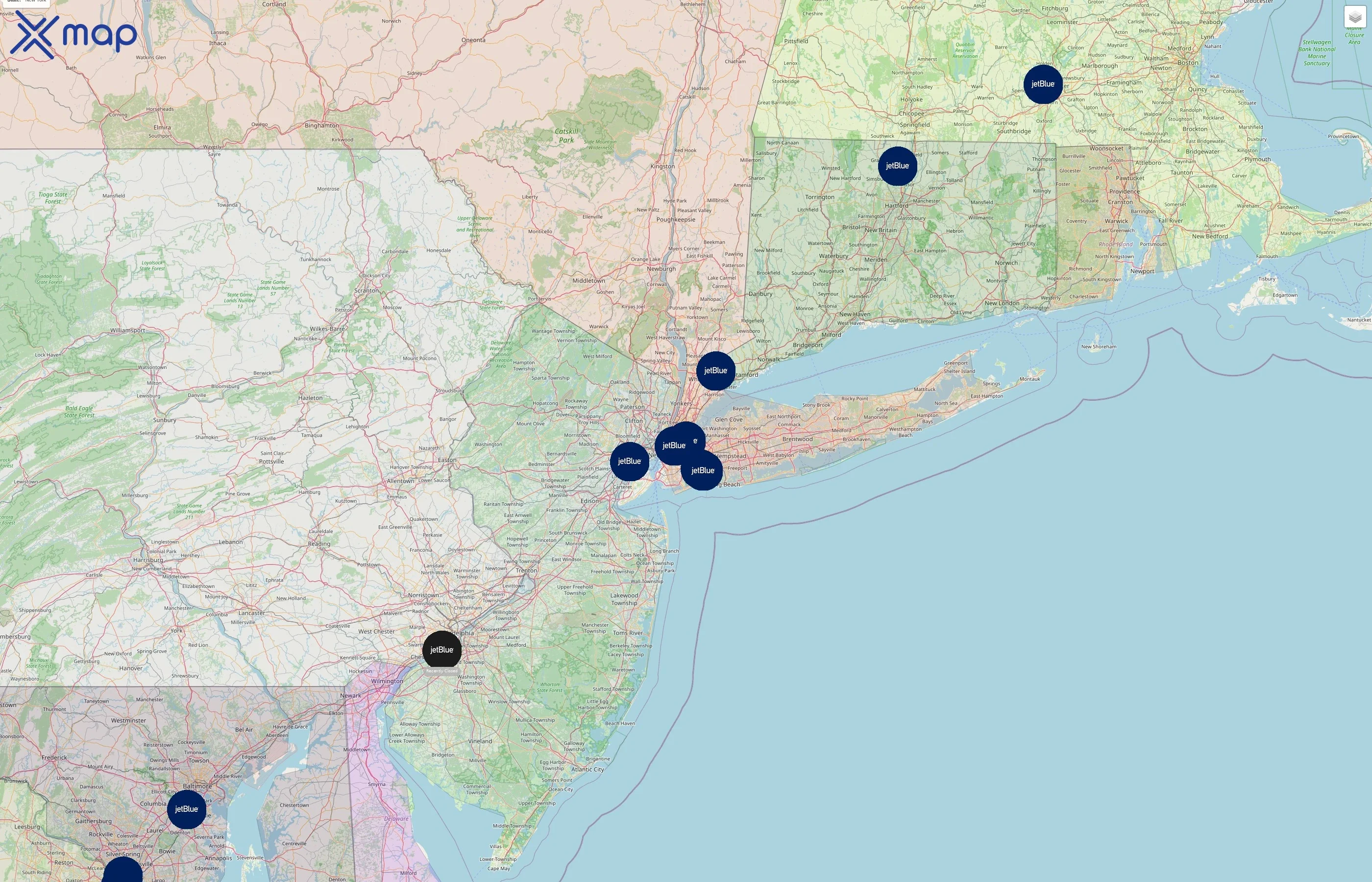 JetBlue Airways street hotspots