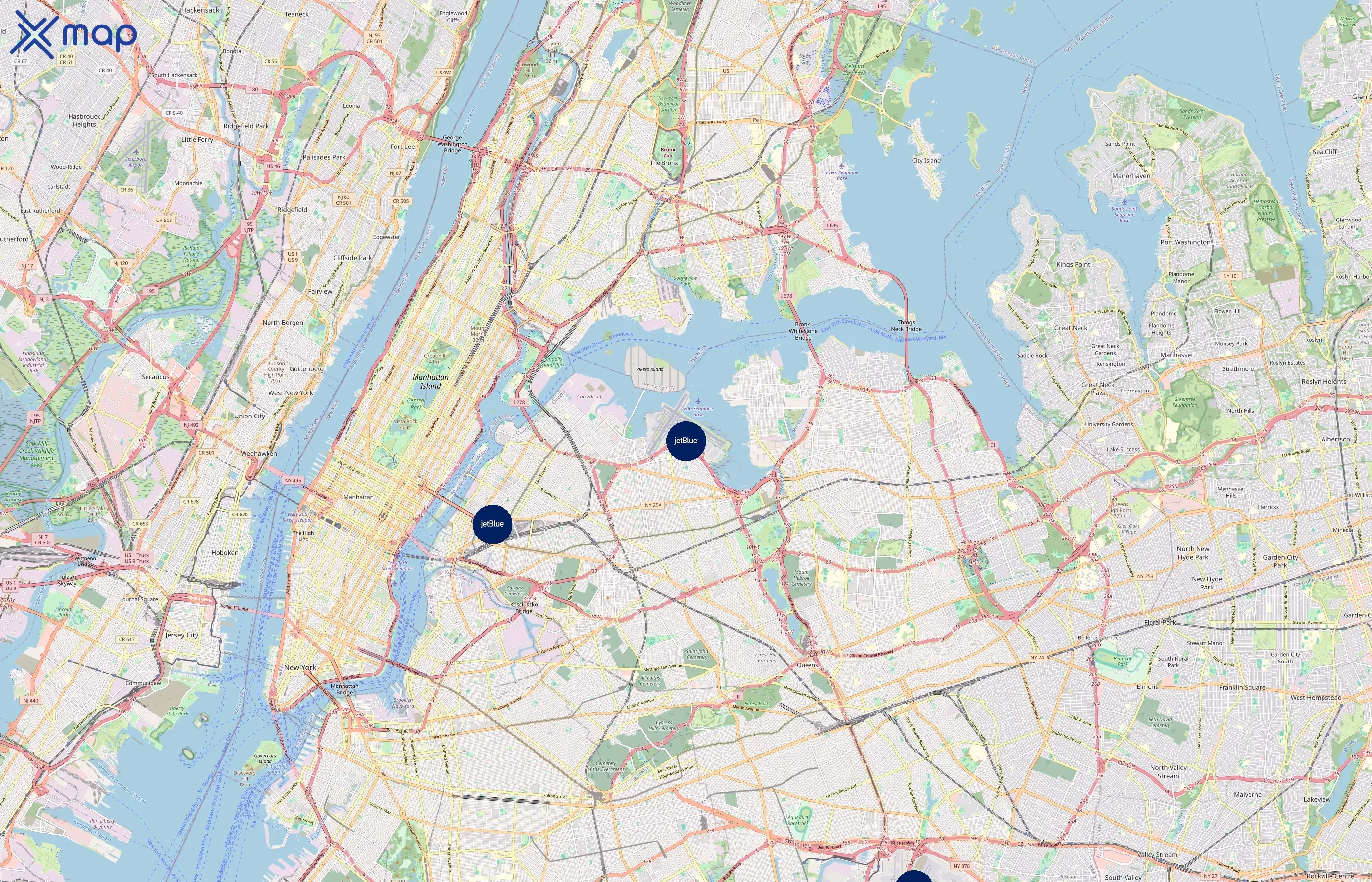 JetBlue Airways area coverage