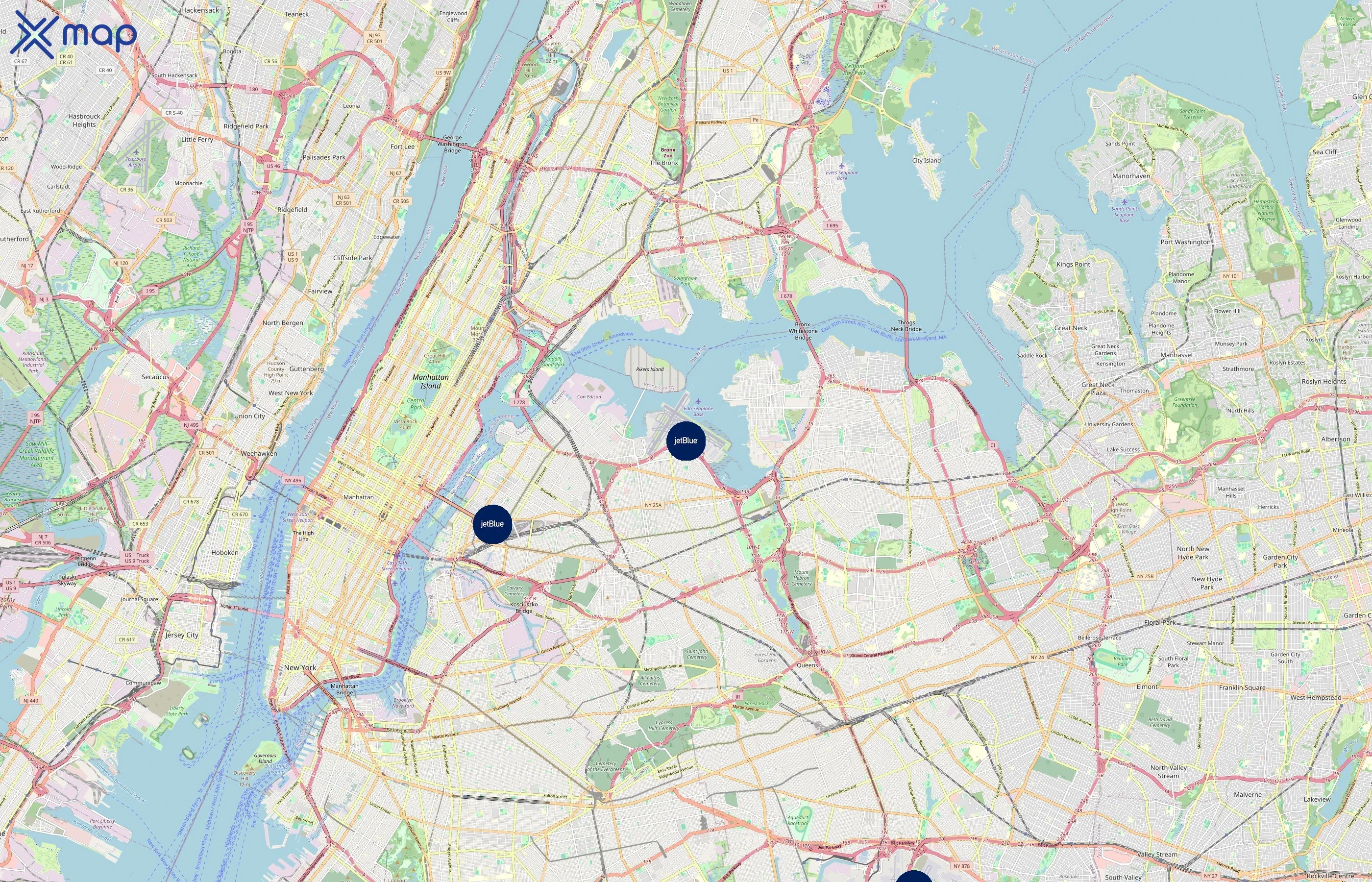 JetBlue Airways area coverage