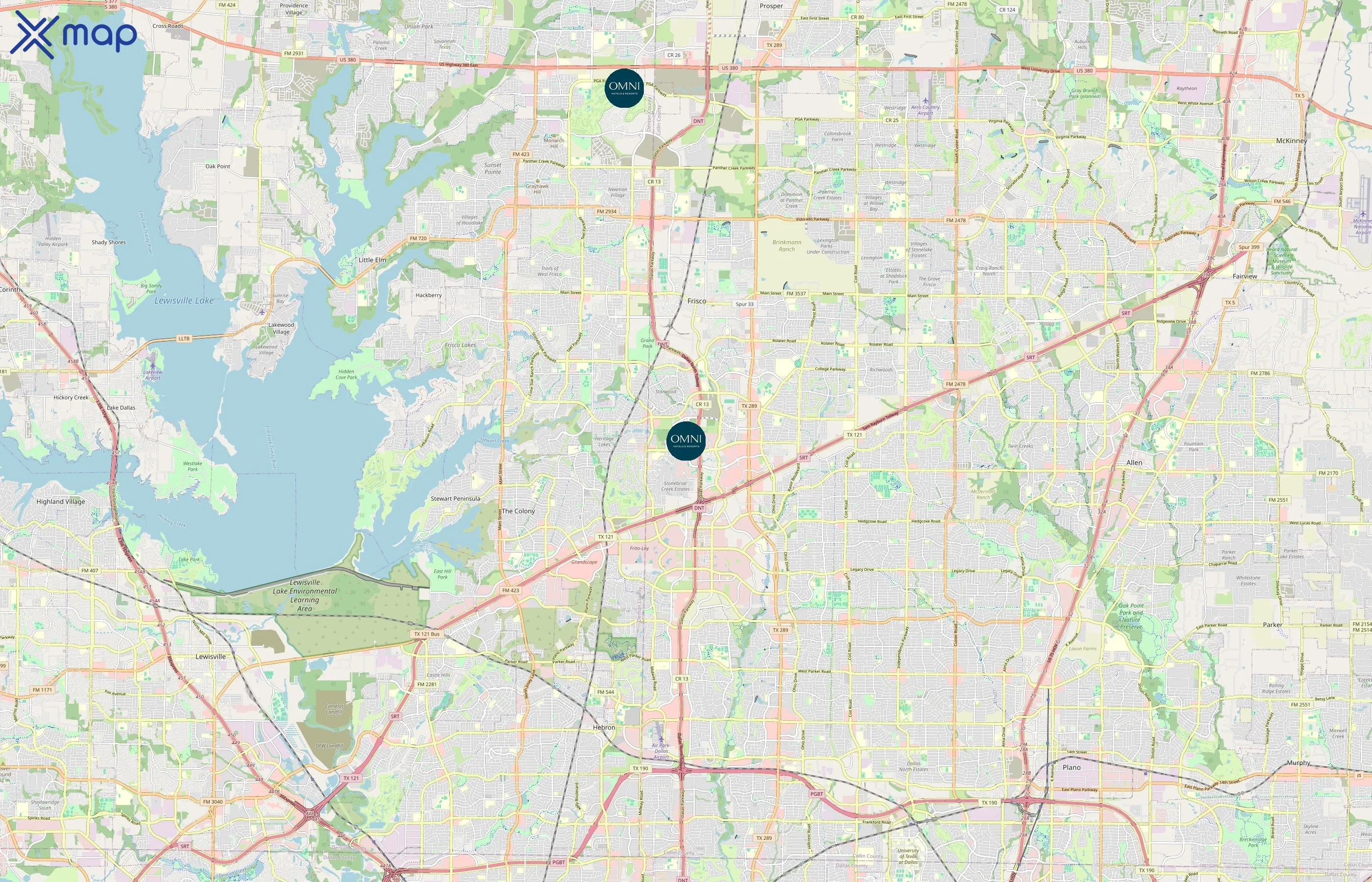 Omni Hotels & Resorts area coverage