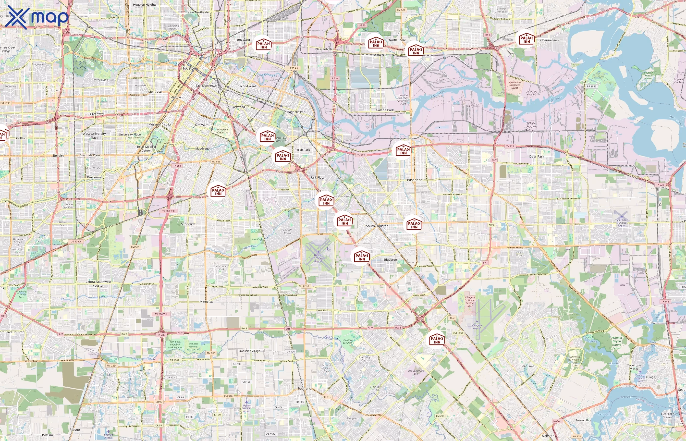 Palace Inn area coverage