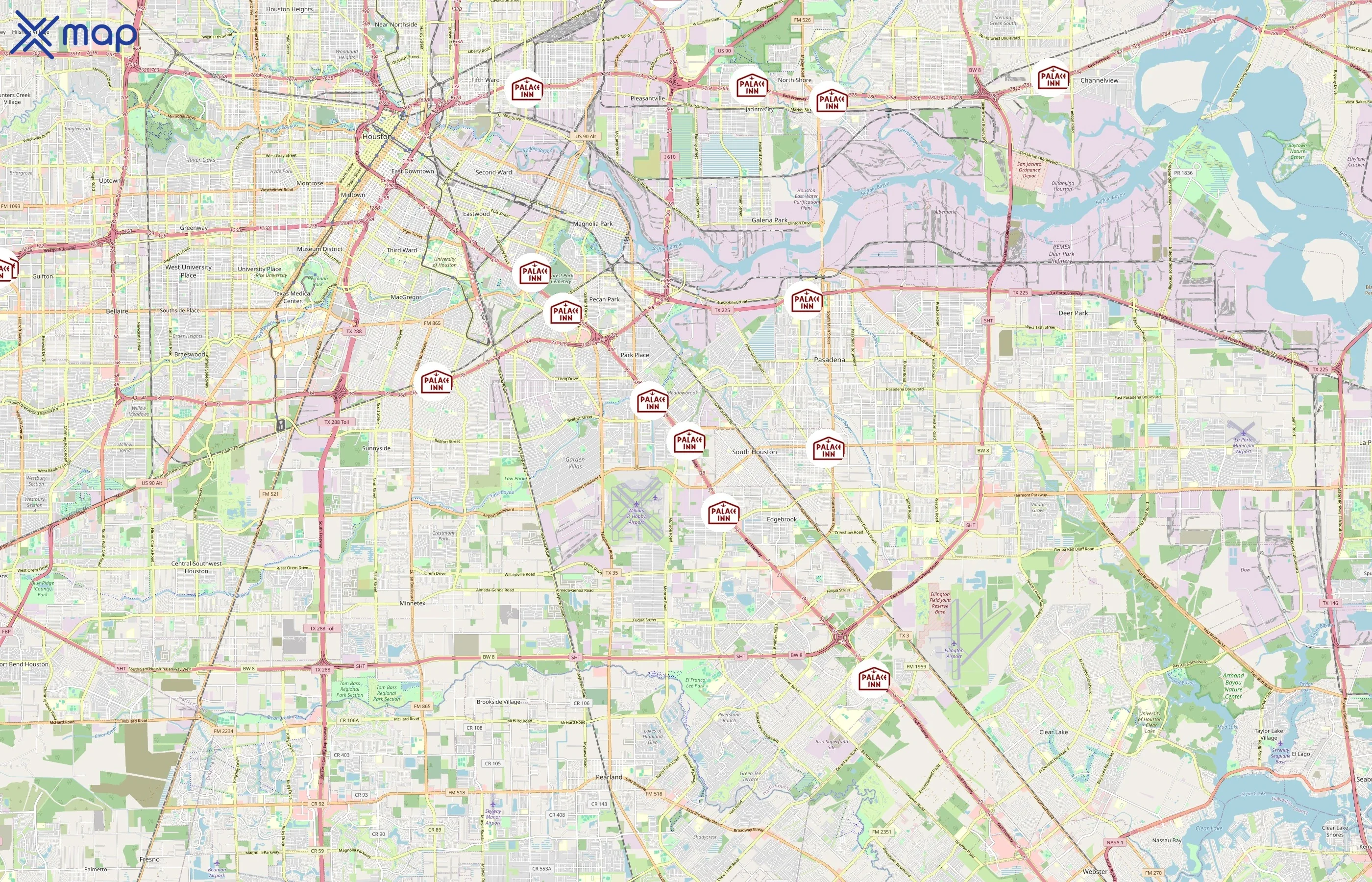 Palace Inn area coverage