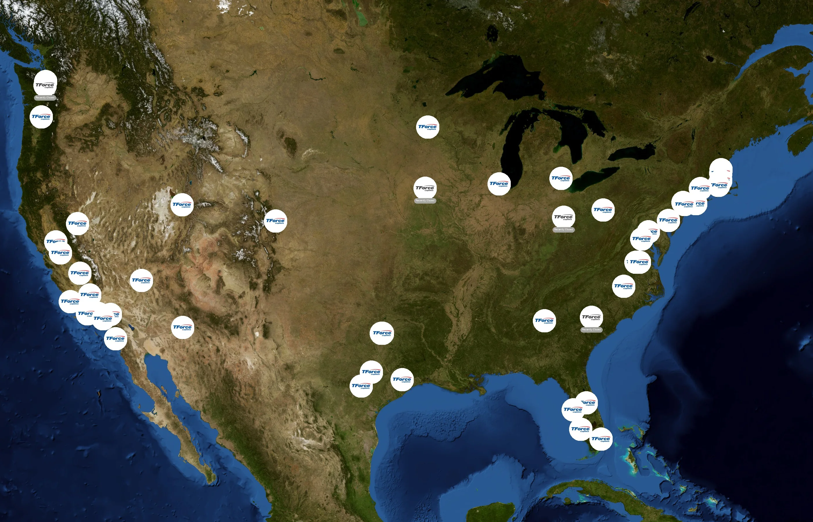 TForce Logistics state distribution