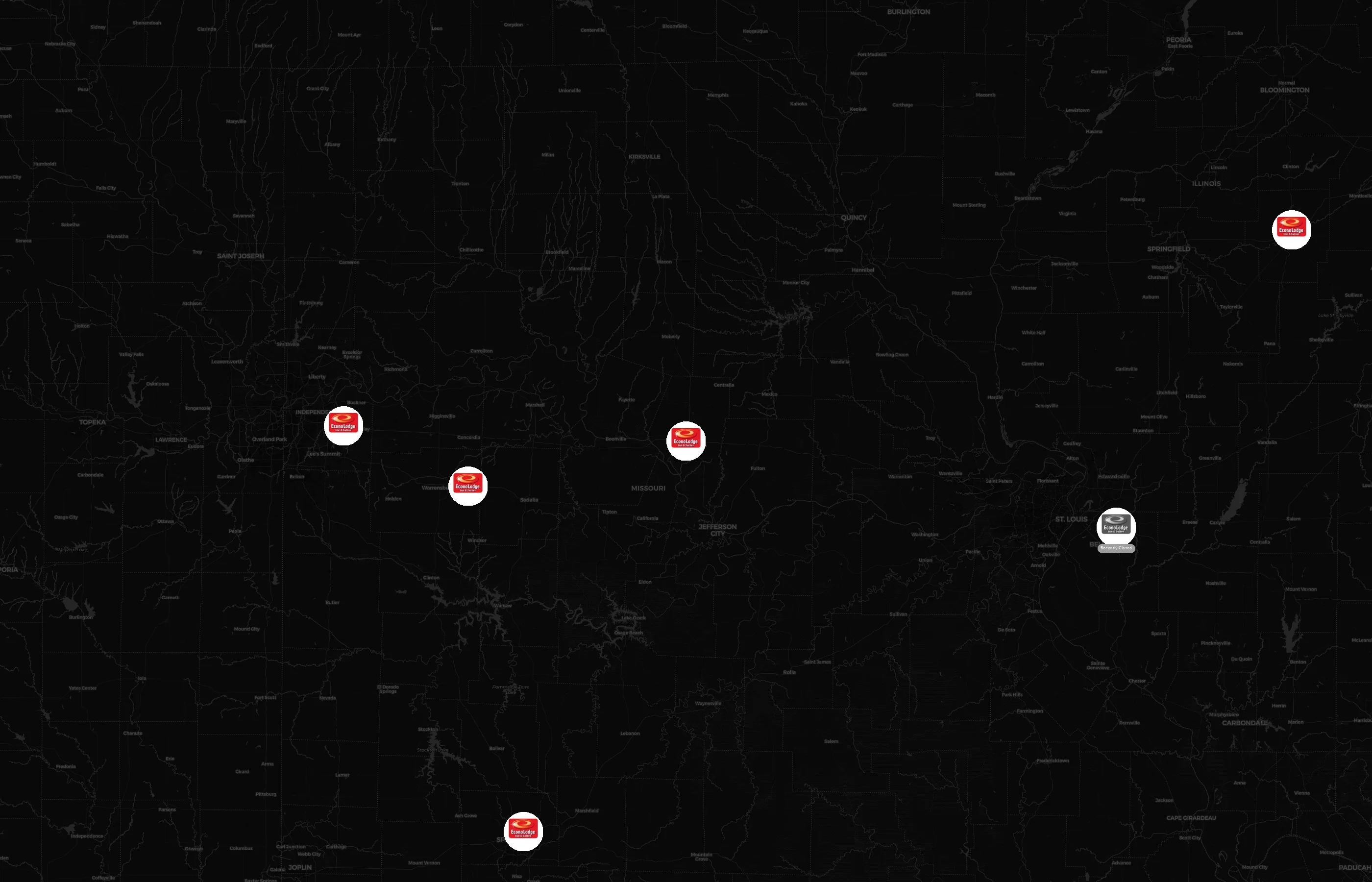 Econo Lodge city distribution