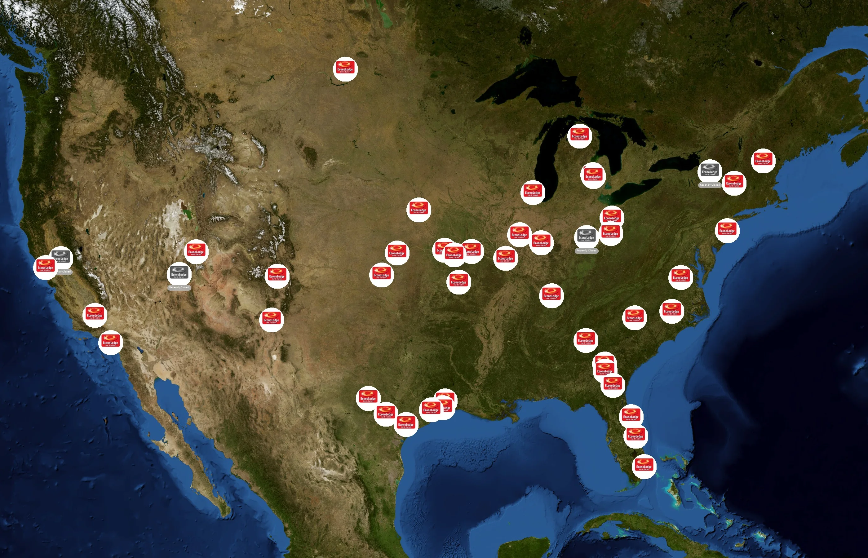 Econo Lodge state distribution