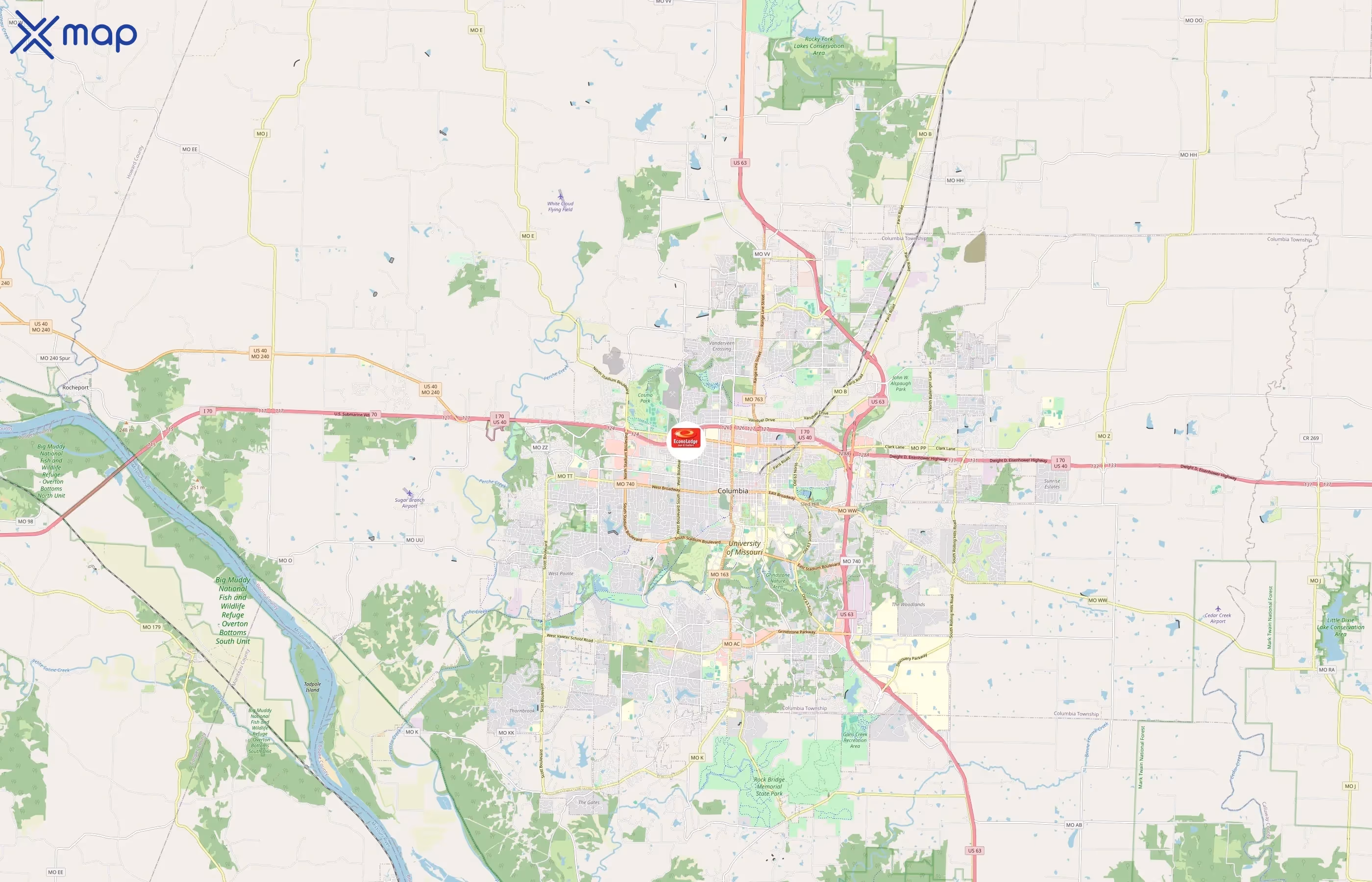 Econo Lodge area coverage