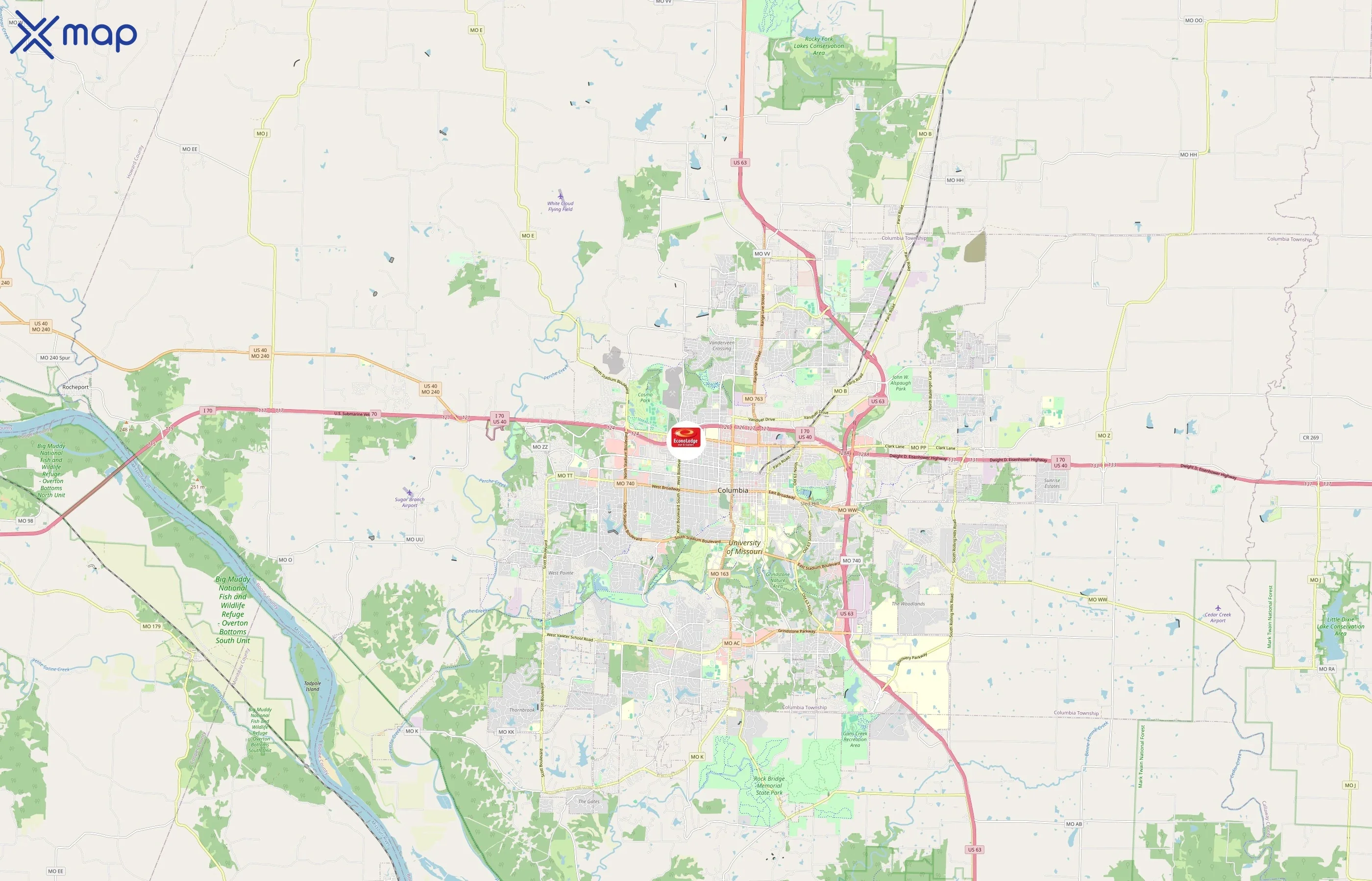 Econo Lodge area coverage