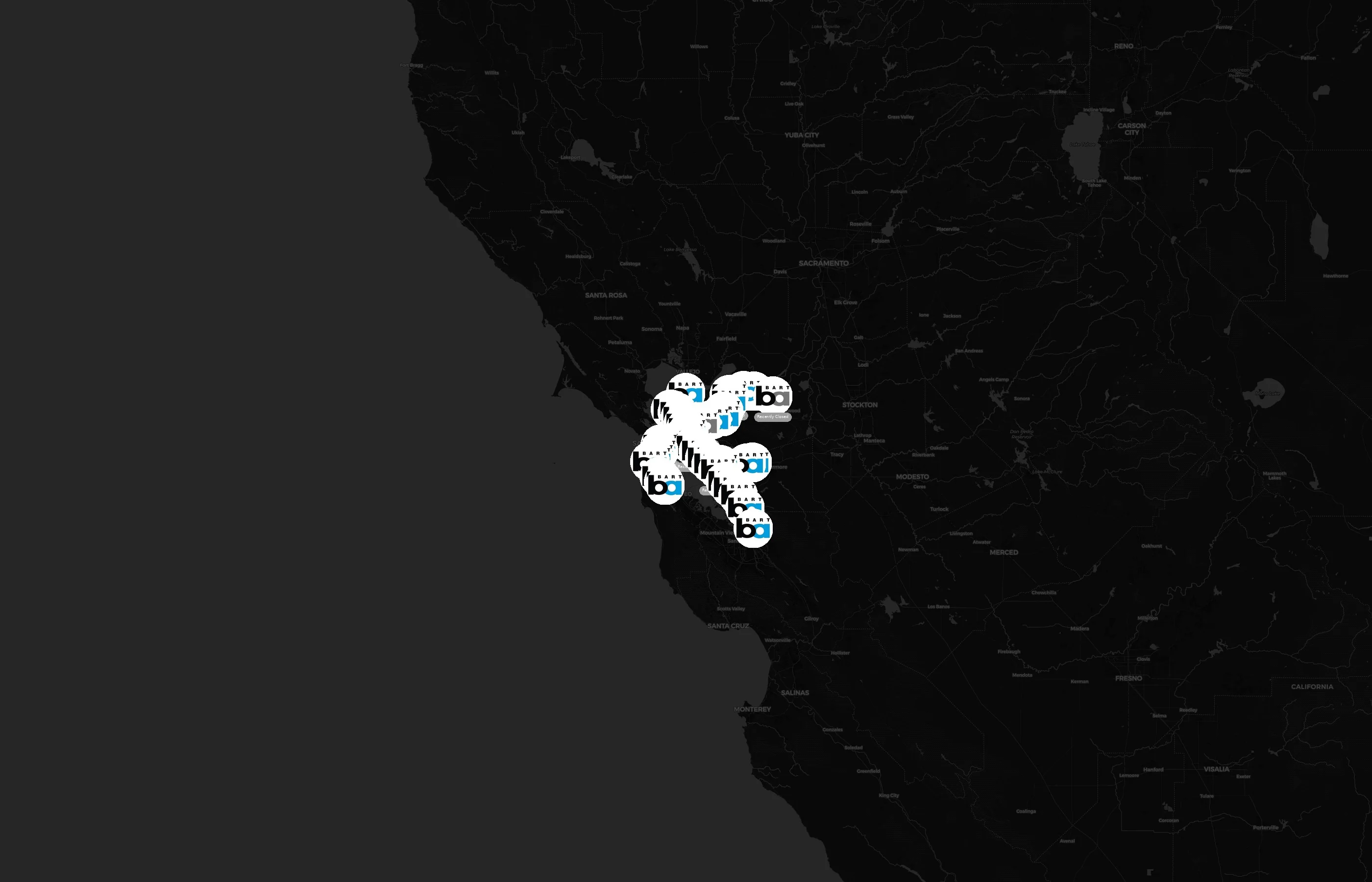 Bay Area Rapid Transit city distribution